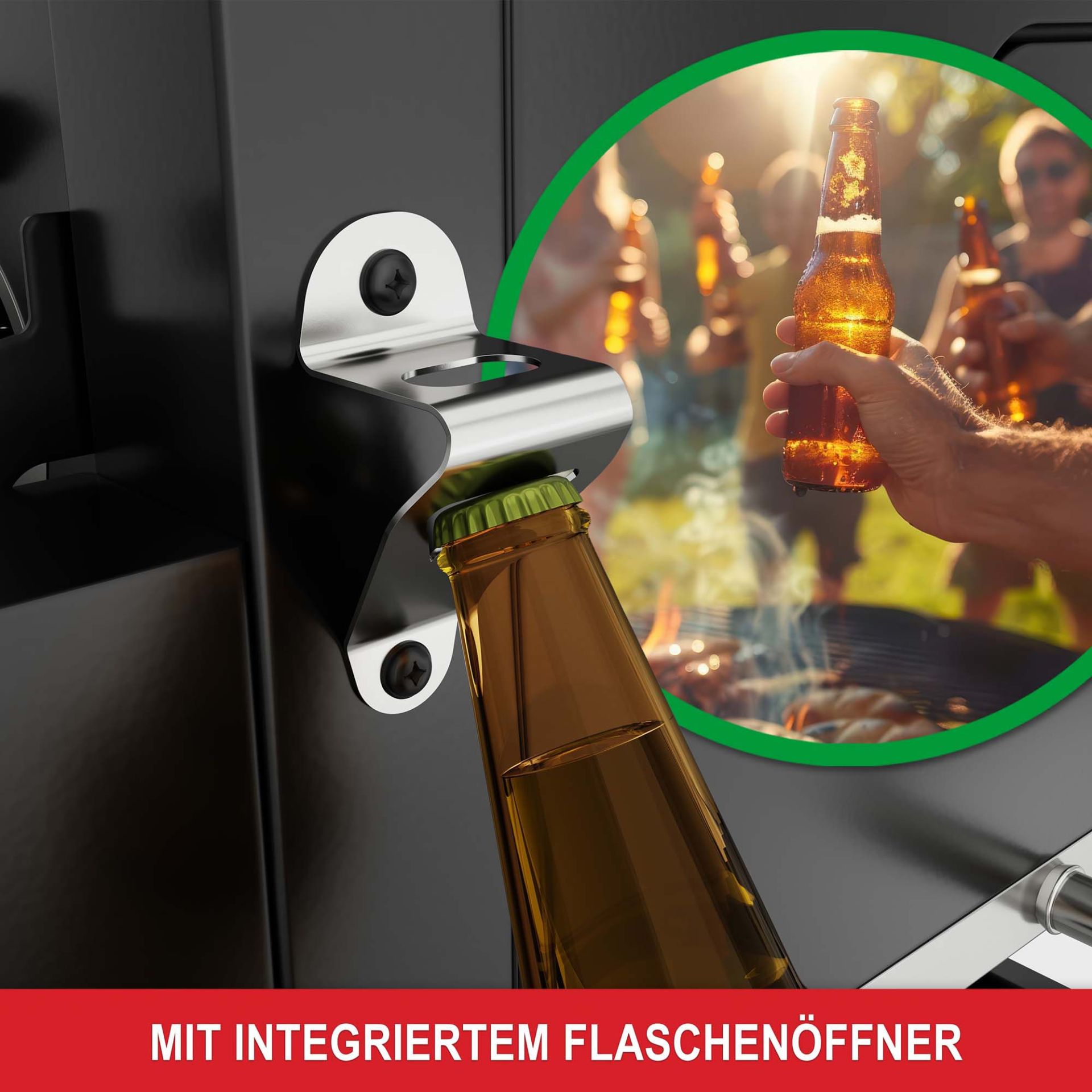 Holzkohlegrill Austin - Mit integriertem Flaschenöffner