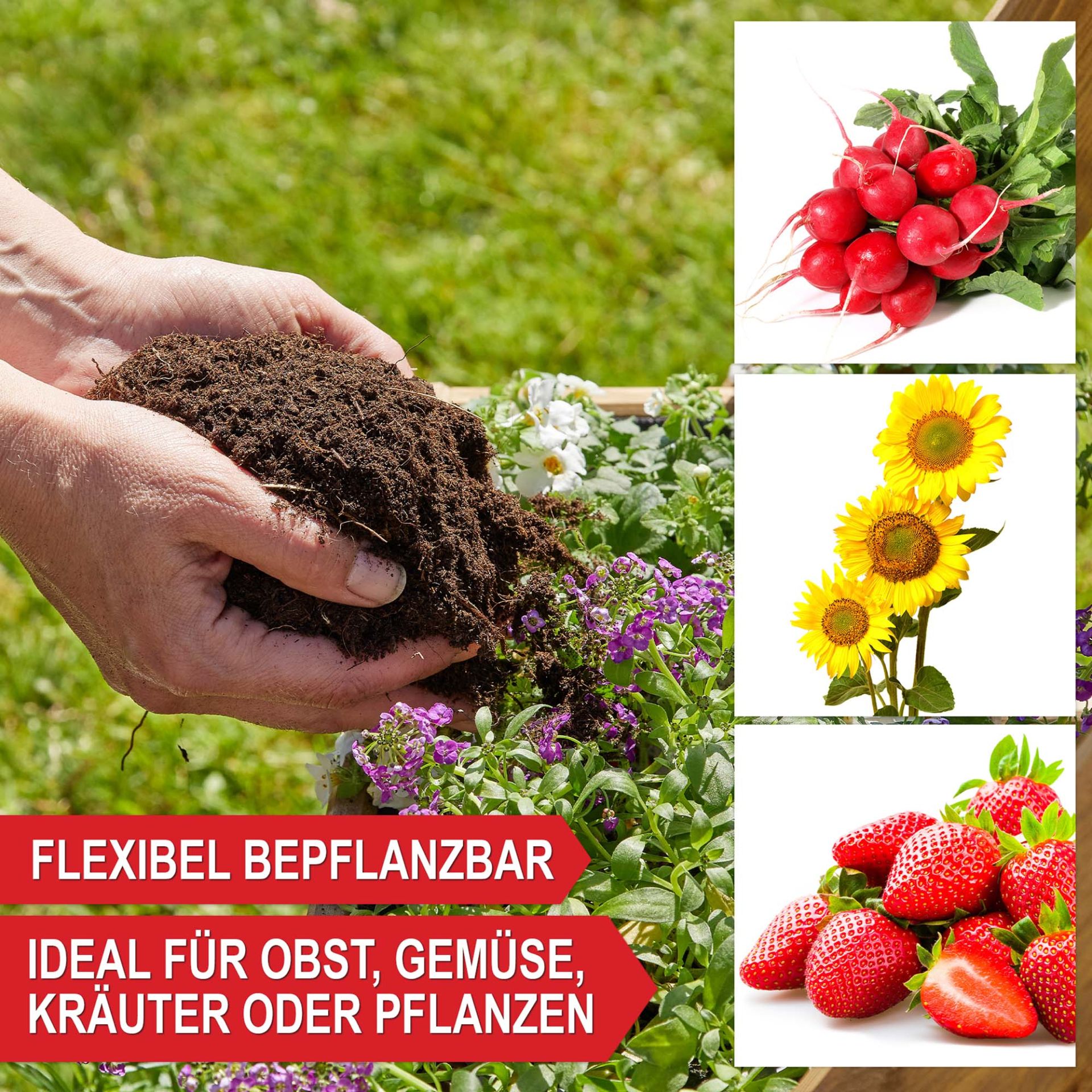 Pflanztreppe 2-stöckig - flexibel Bepflanzbar, ideal für Obst, Gemüse, Kräuter oder Pflanzen
