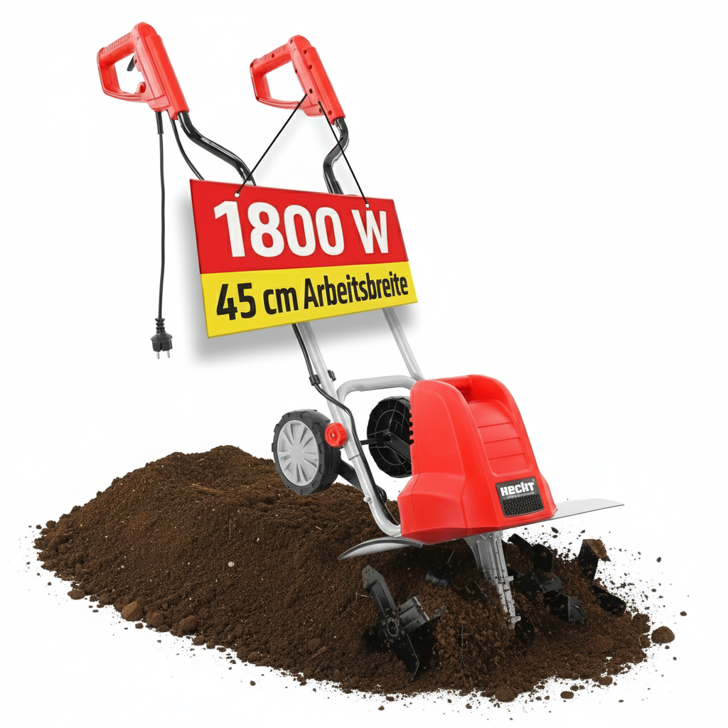 HECHT Gartenhacke 748 Elektro für schnelle Bodenlockerung in Beeten
