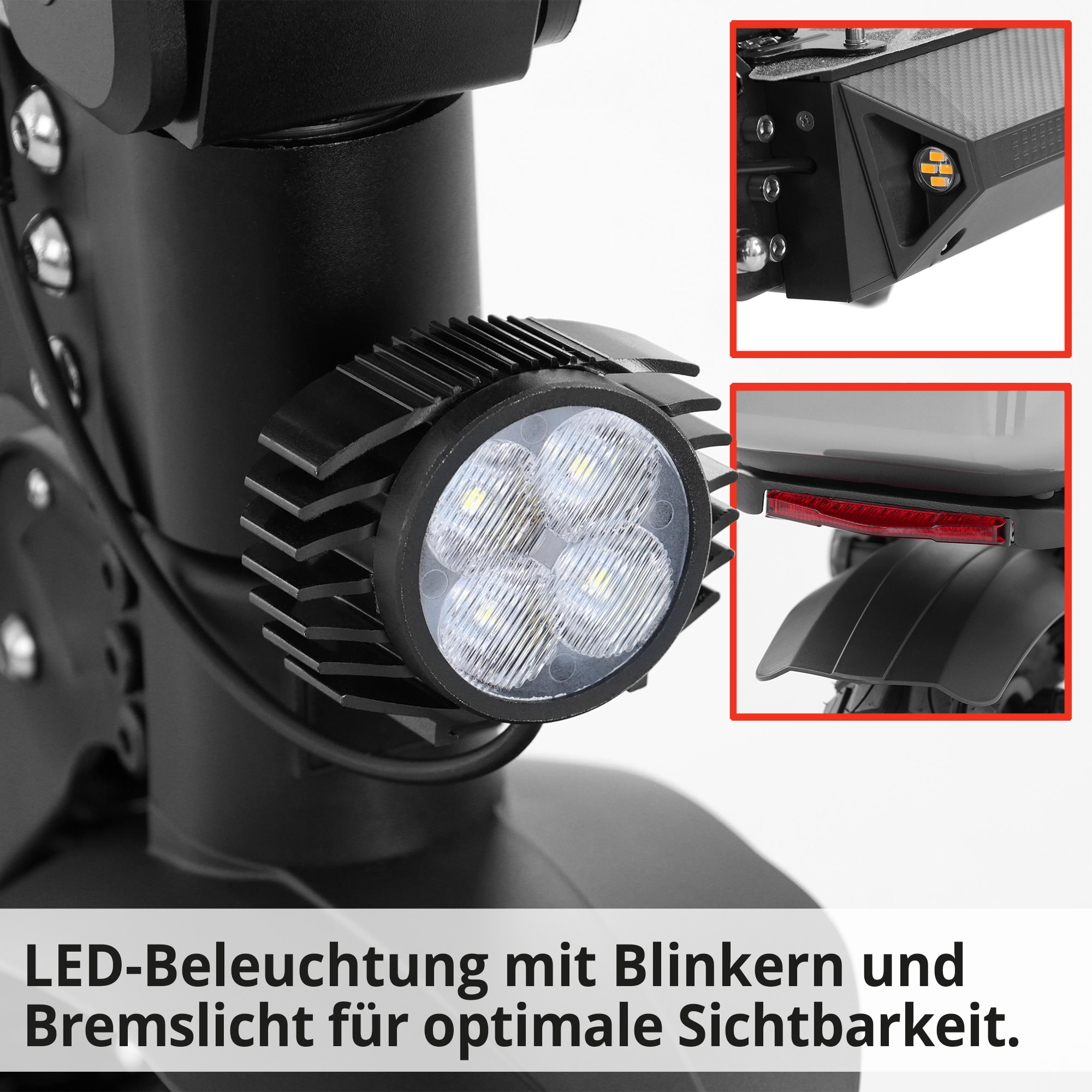 HECHT Elektroscooter mit LED Beleuchtung und Blinker
