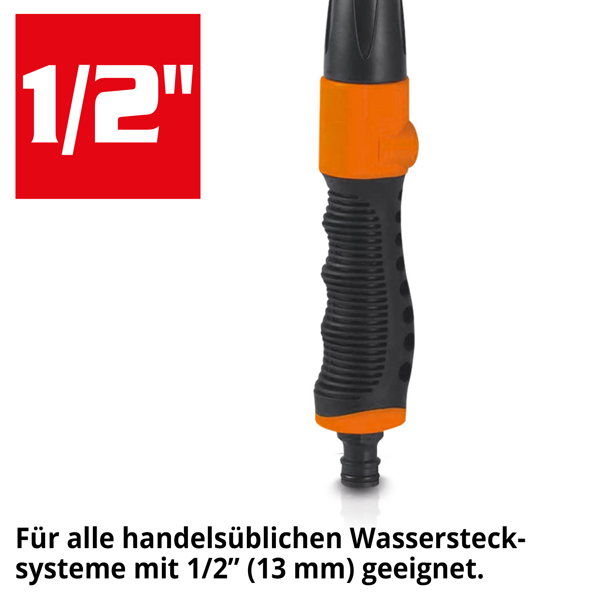 Gartenbrause; Kompatibel mit üblichen Wasserstecksystemen mit 1/2 Zoll