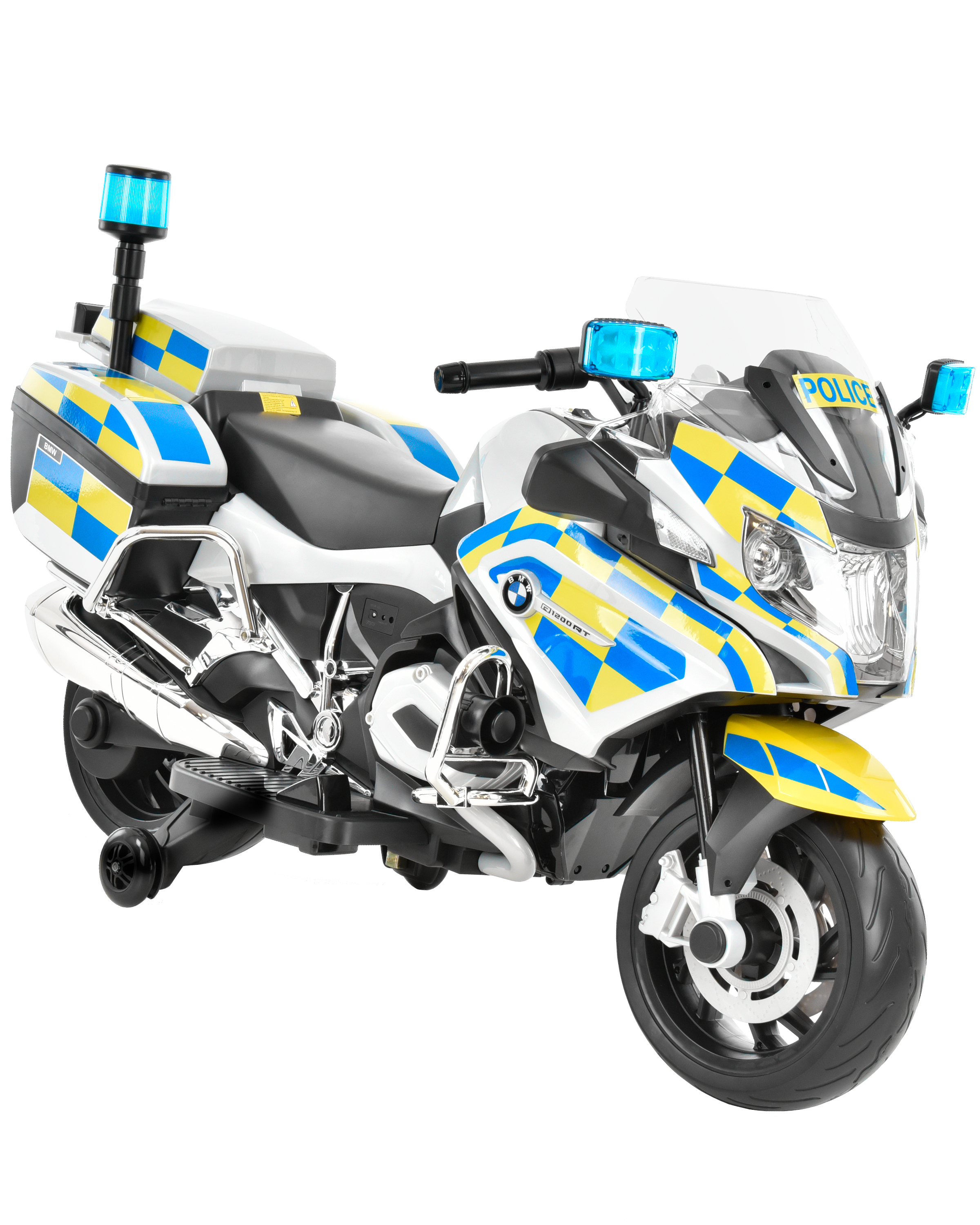 Kindermotorrad im Polizei Look mit Blaulicht und Sirene – ideal für Rollenspiele