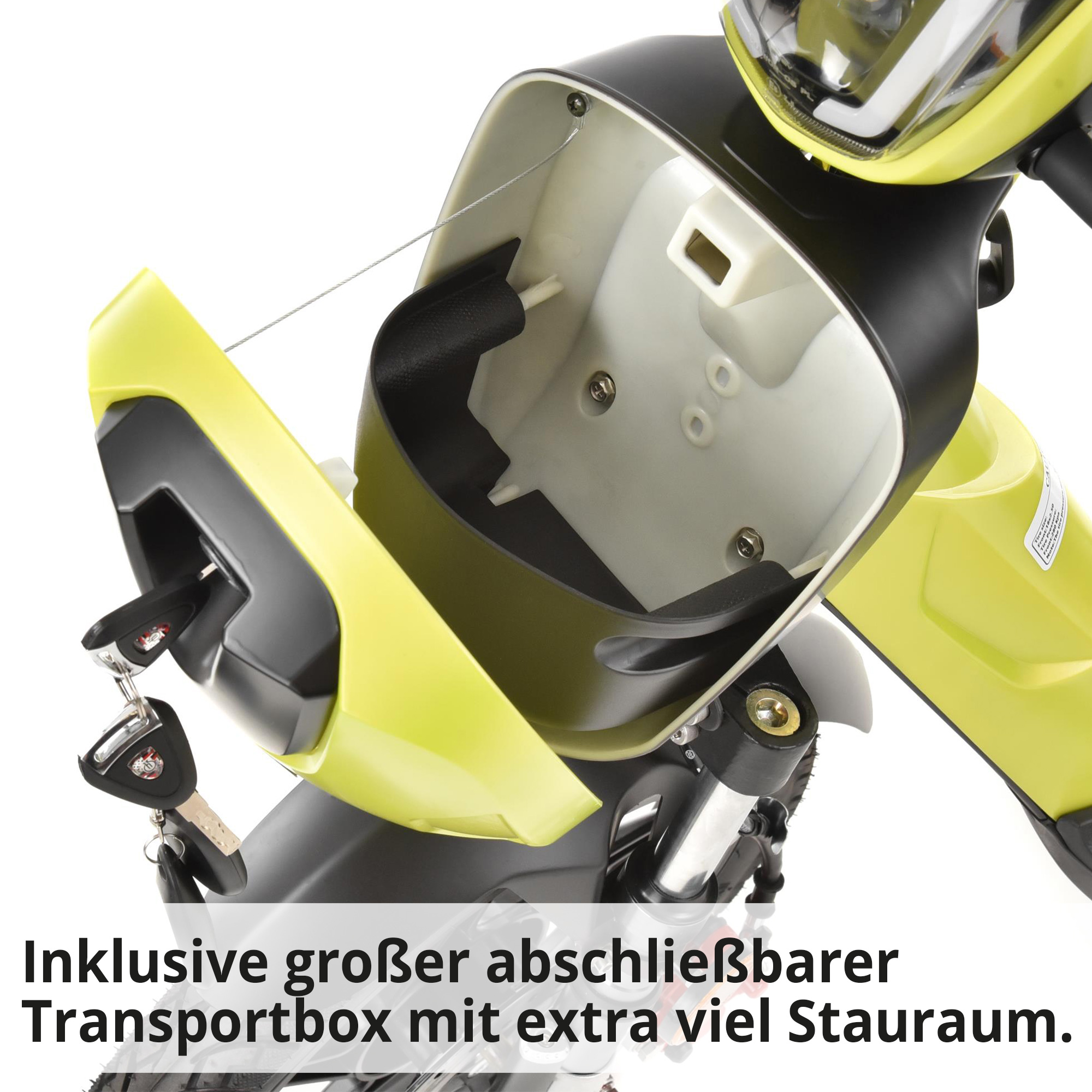 Hecht BETIS Green E-Mofa inklusive großer abschließbarer Transportbox mit extra viel Stauraum