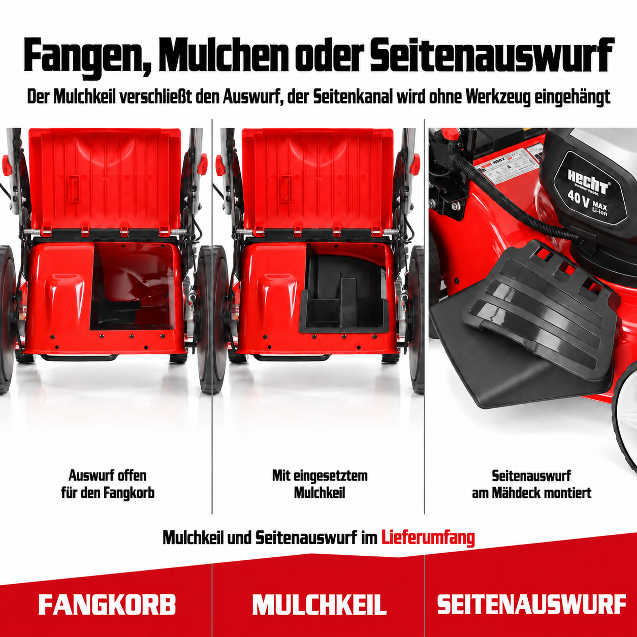 HECHT Akku-Rasenmäher 5146 S zum Fangen, Mulchen oder mit Seitenauswurf (Dieses Bild wurde mit Hilfe von KI generiert.)