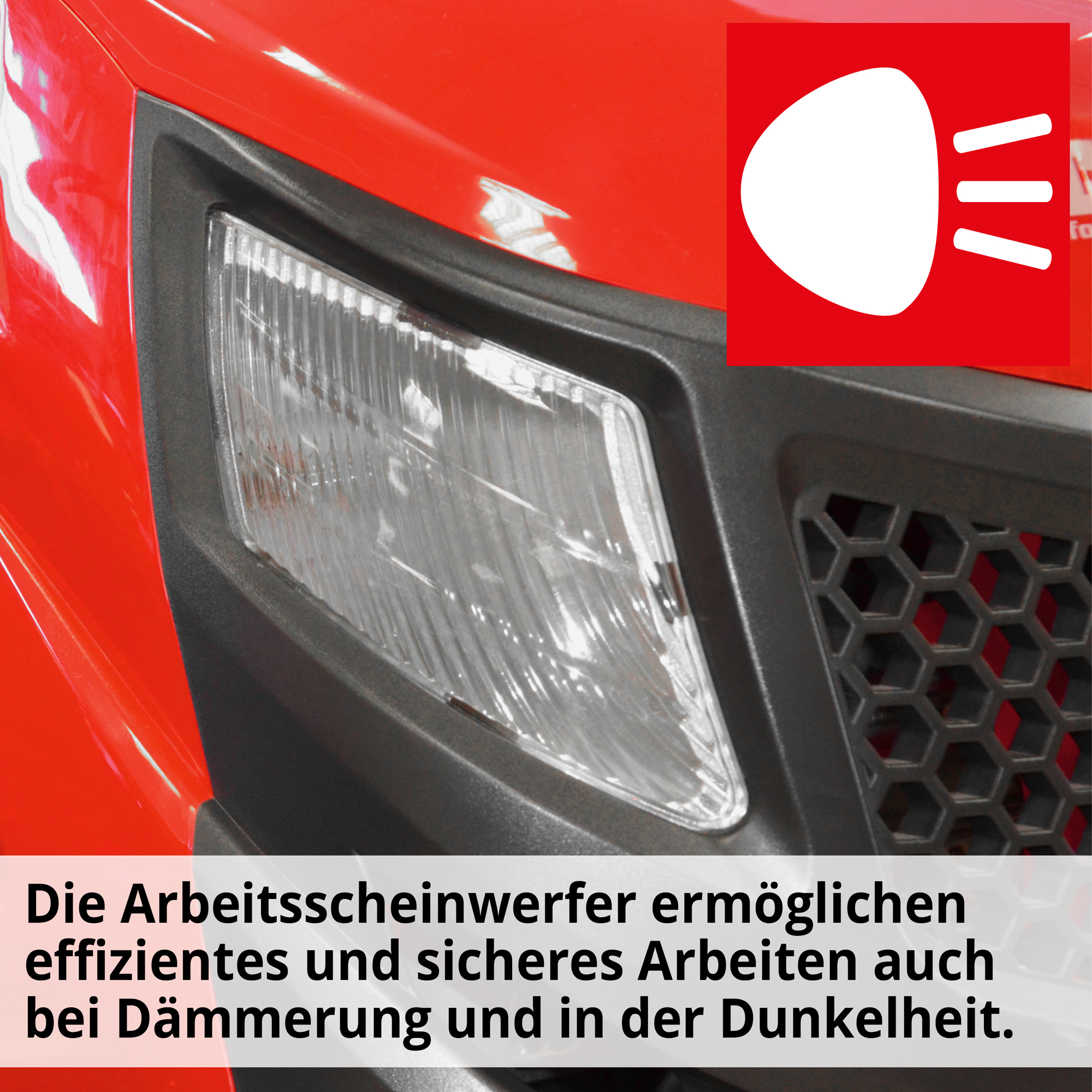 Rasentraktor Aufsitzmäher mit Scheinwerfer für leichte Arbeiten bei schlechter Sicht 