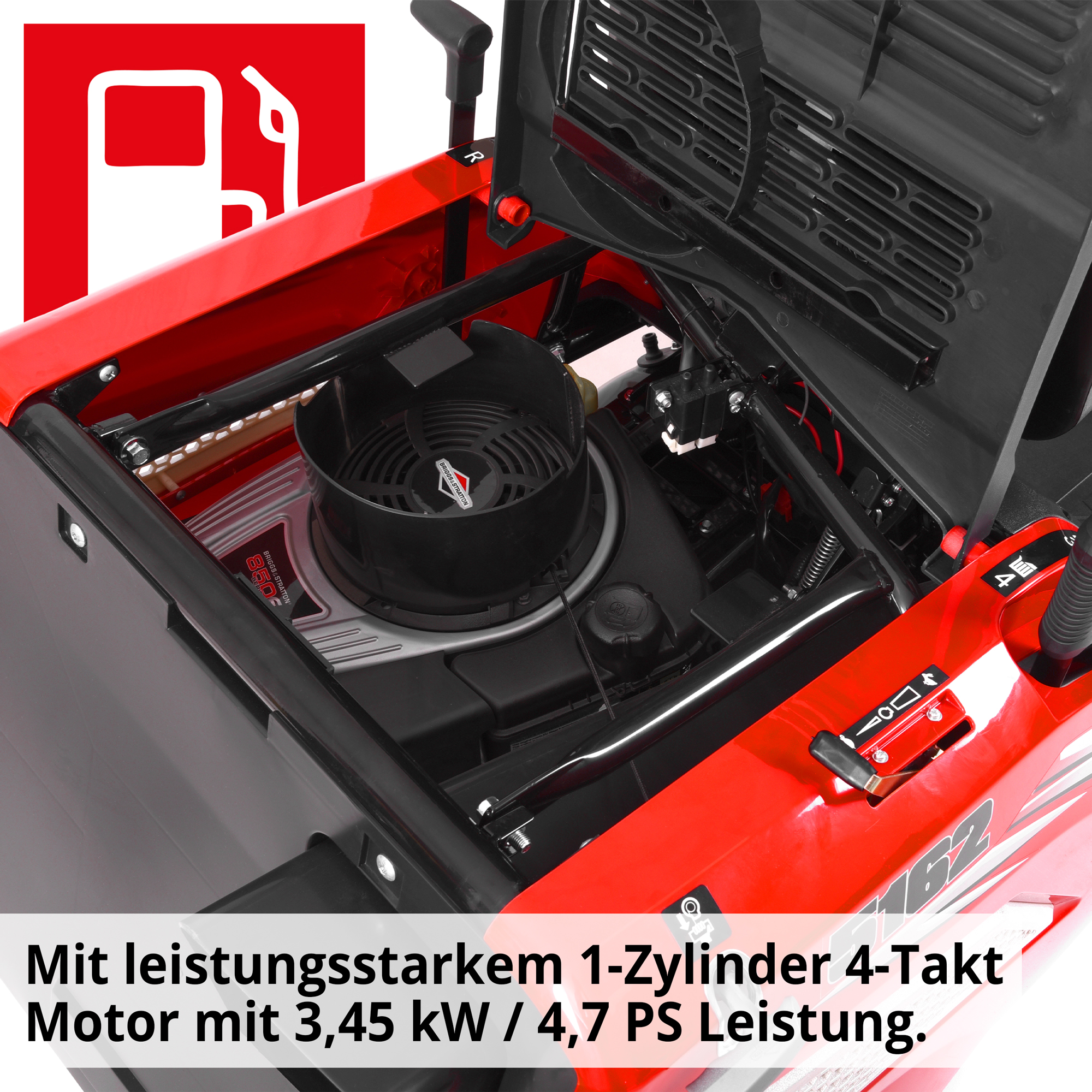 Benzin-Aufaitzmäher mit 4-Takt Motor und 4 ps 
