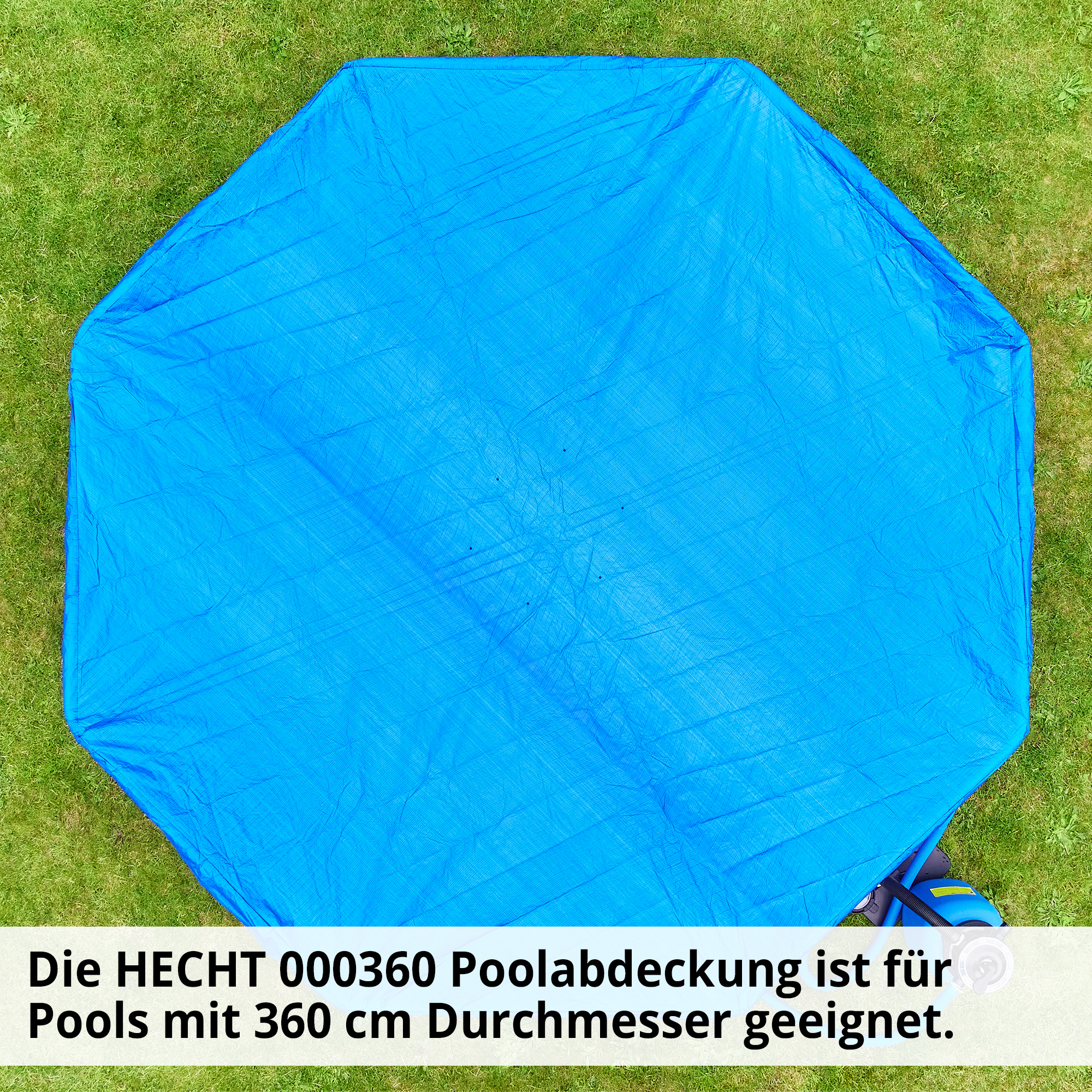 Hecht 000360 Poolabdeckung ist für Pools mit 360cm Durchmesser geeignet