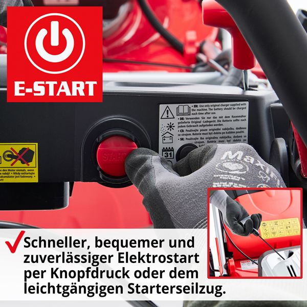 HECHT Benzin Rasenmäher 5563 SXE Benzin Rasenmäher mit E-Starter