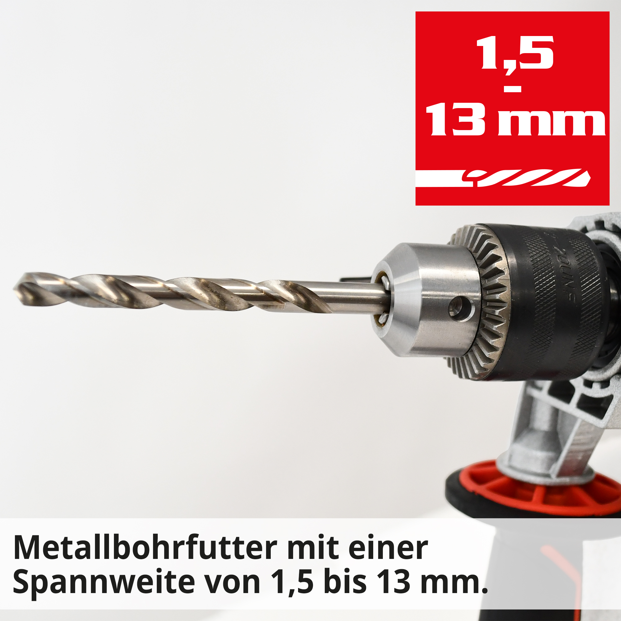 HECHT 1077 Schlagbohrmaschine; Metallbohrfutter mit einer weiten Spannweite