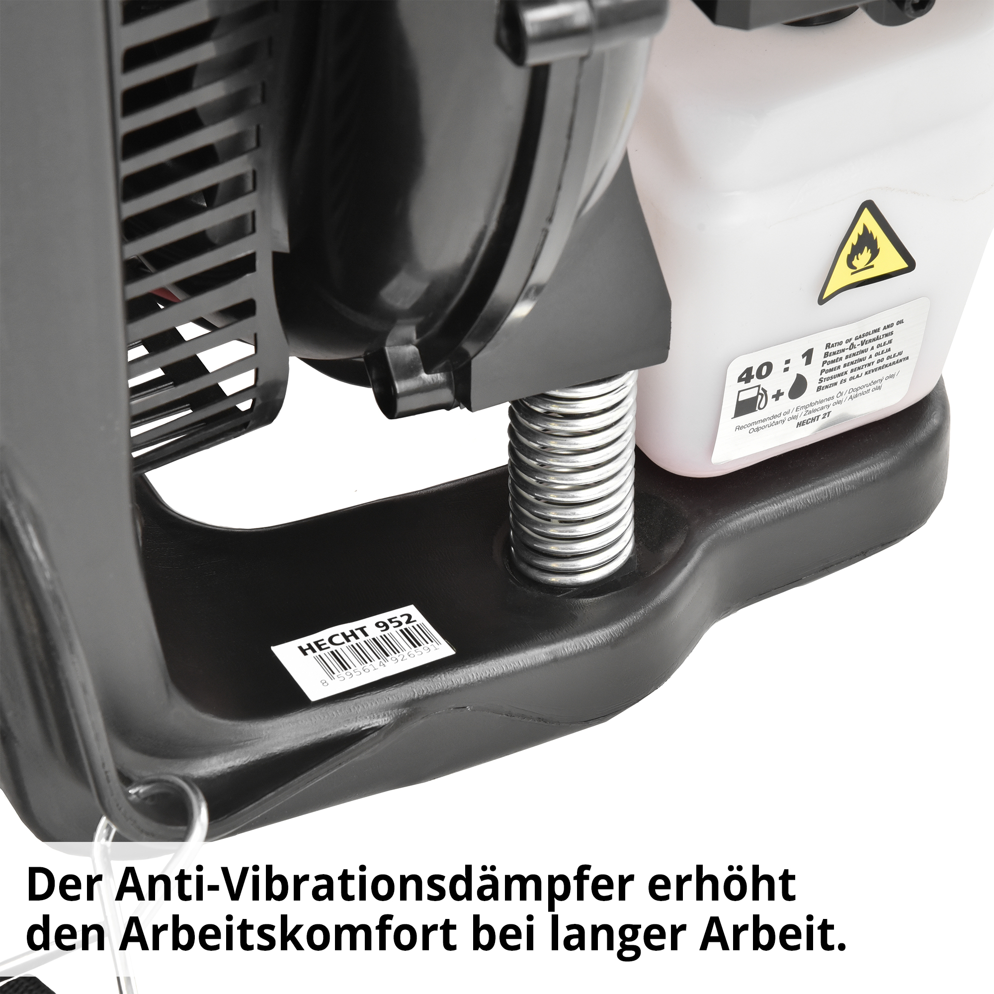 Benzin-Laubbläser mit Vibrationsdämpfer für meaximalen Komfort 