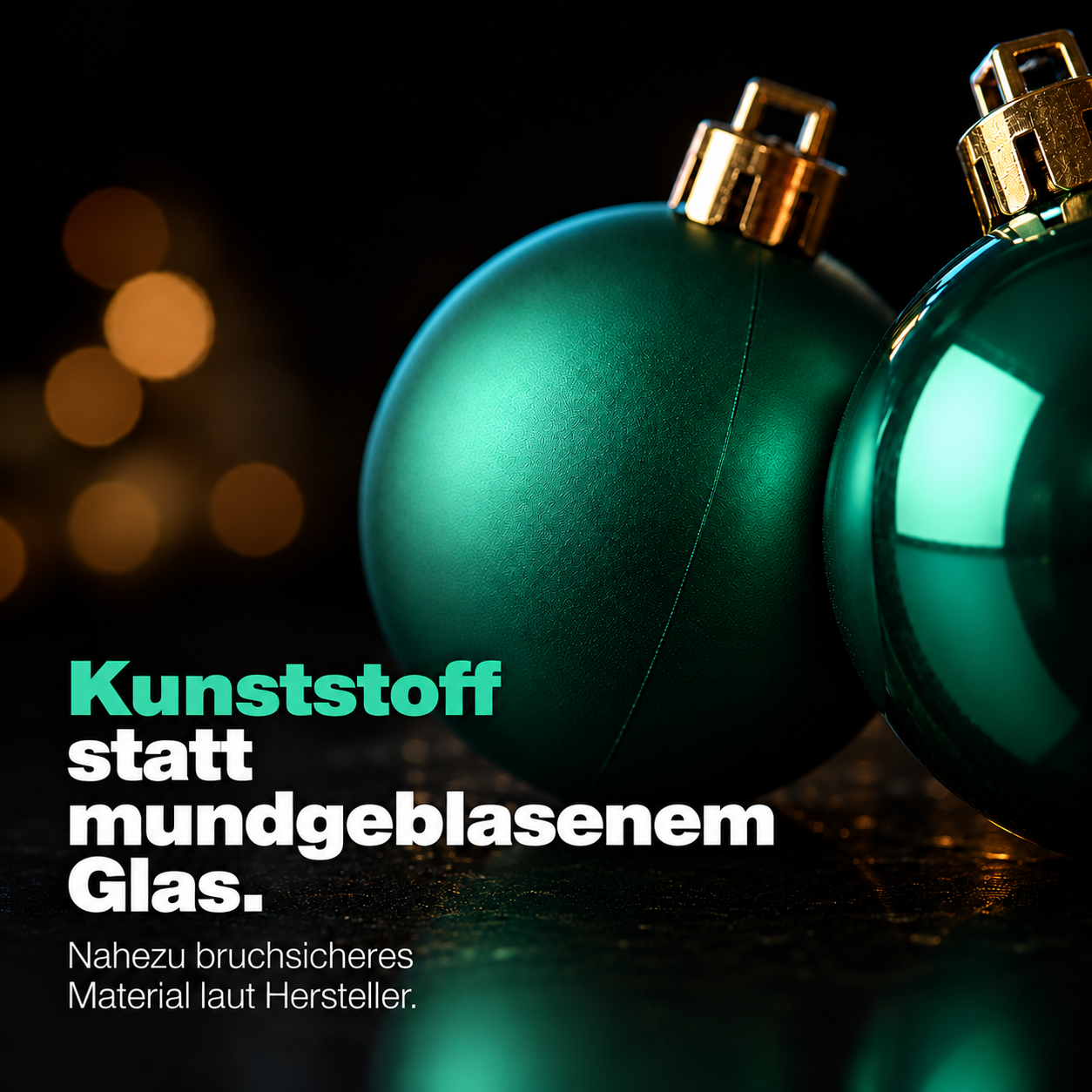 ONBEST Christbaumkugeln: Nahezu bruchsicherer Kunststoff statt Glas (Dieses Bild wurde mit Hilfe von KI generiert.)