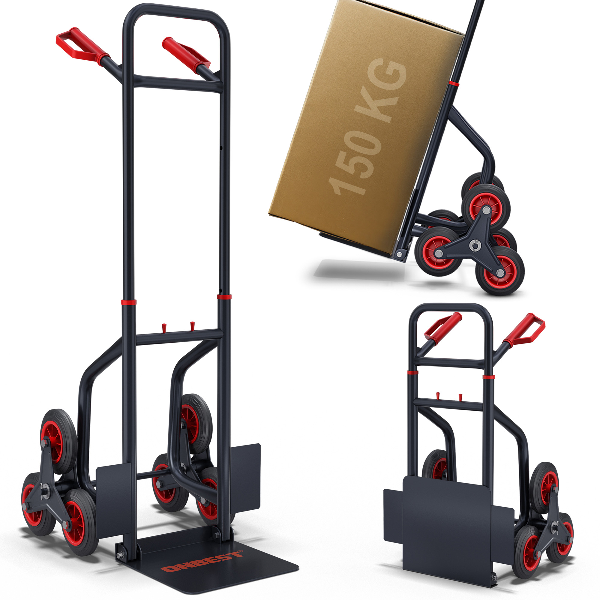 ONBEST 46433 Treppensackkarre; 150 kg Tragkraft