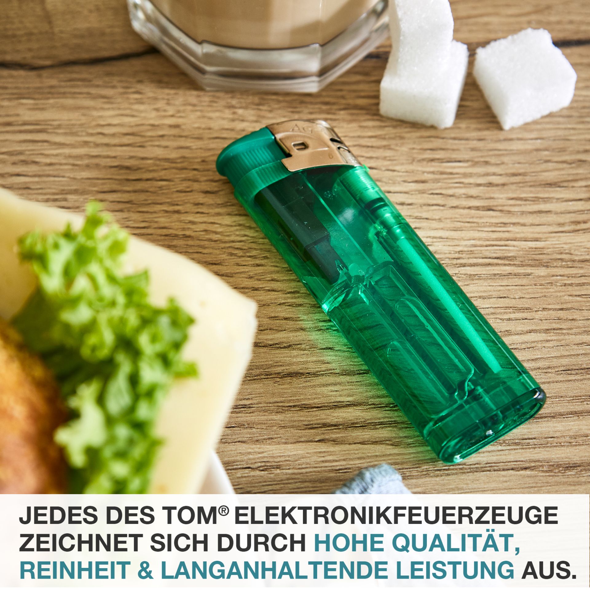 TOM Elektronik Feuerzeug mit hoher Qualität, Reinheit und langanhaltender Leistung