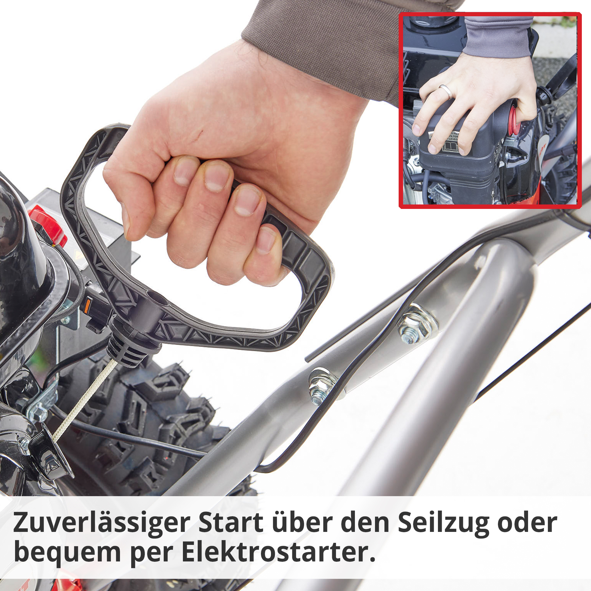 HECHT Benzin Kehrmaschine 8616 SE  mit leichtgängigem Start per E-Start oder Seilzug