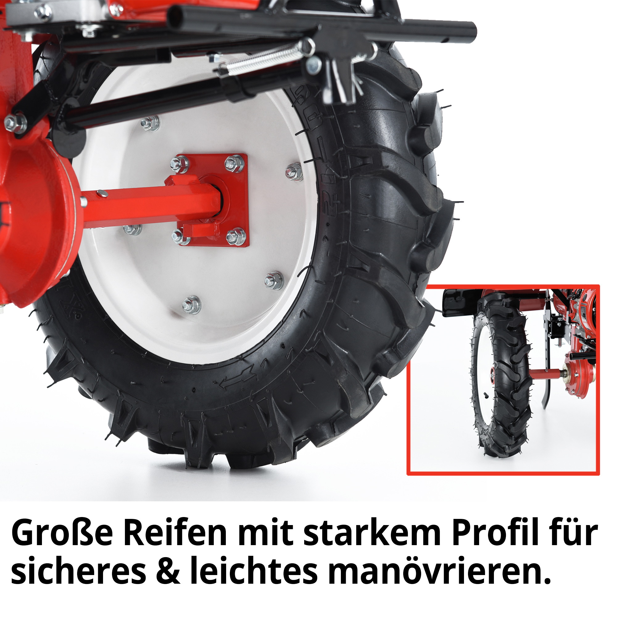 Reifen Ackerprofil 12 Zoll große Gummiräder für Traktion HECHT 7100