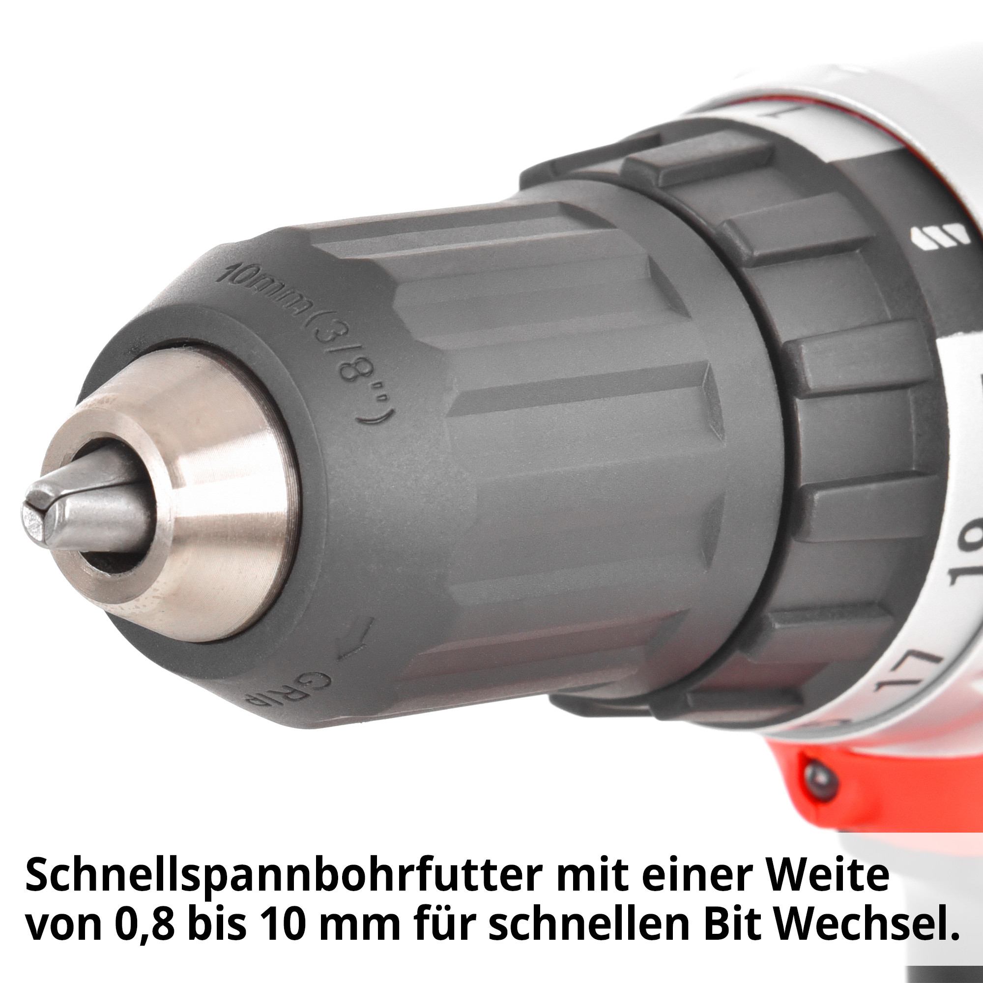 HECHT 1277 Akkuschrauber; Schnellspannbohrfutter mit einer Weite von 0,8 bis 10 mm für schnellen Bit Wechsel