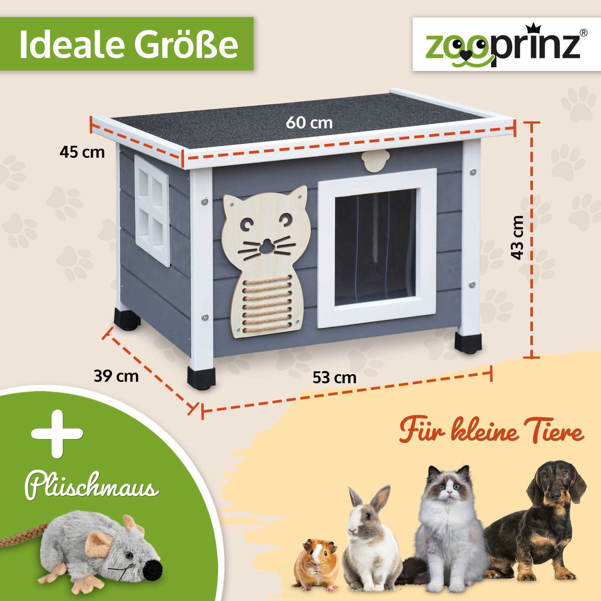 Katzen Villa Felix; 53 x 39 x 43 Zentimeter