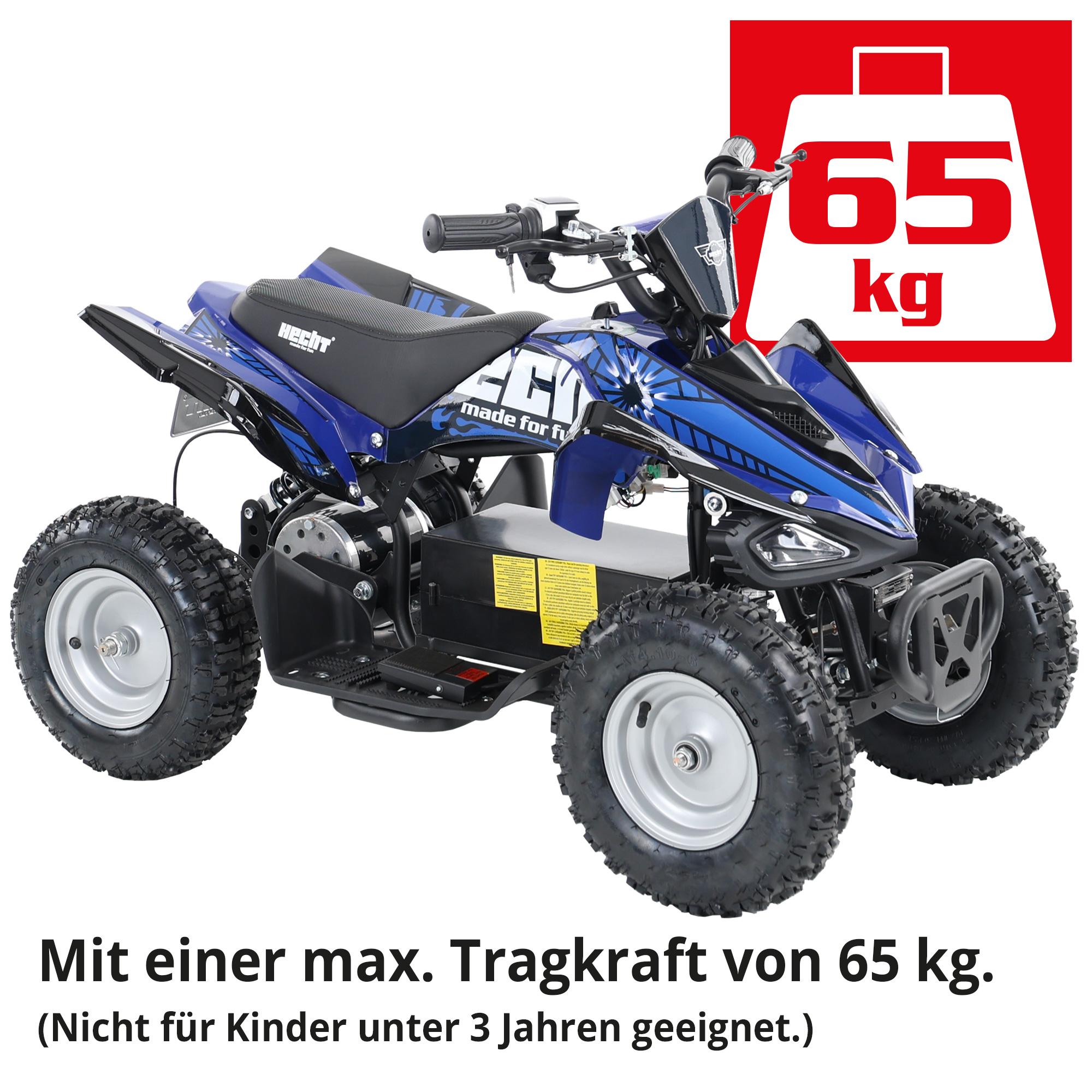 Hecht 54100 Blau QUAD mit einer hohen maximalen Tragkraft von 65 Kilogramm; nicht für Kinder unter 3 Jahre