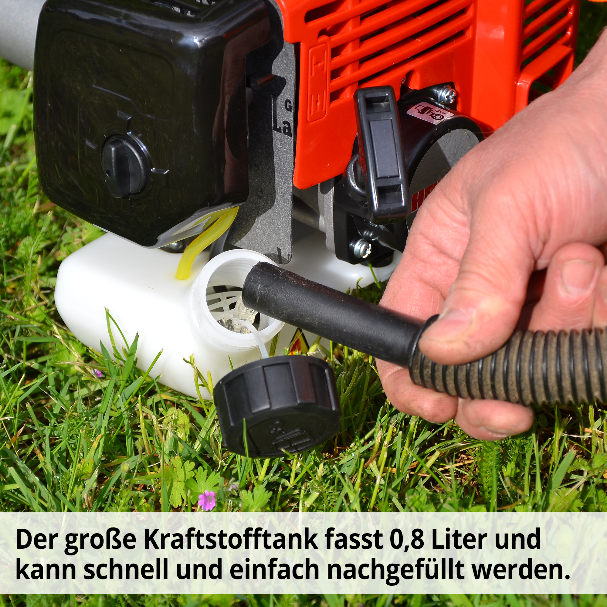  Benzin-Freischneider mit 1 Liter Kraftstofftank einfaches nachfüllen 