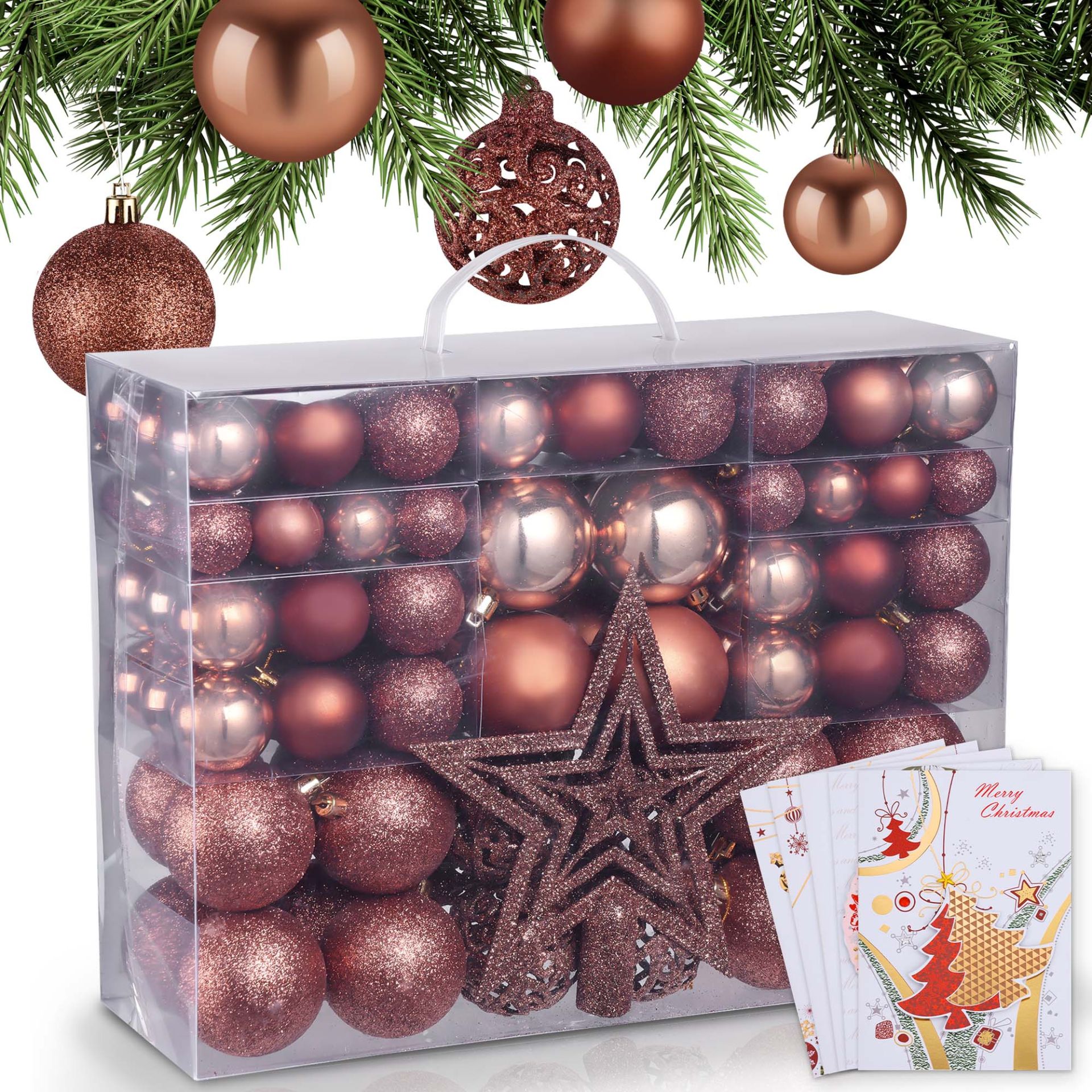 ONBEST, Weihnachtskugeln Braun, Artikelnummer 44230