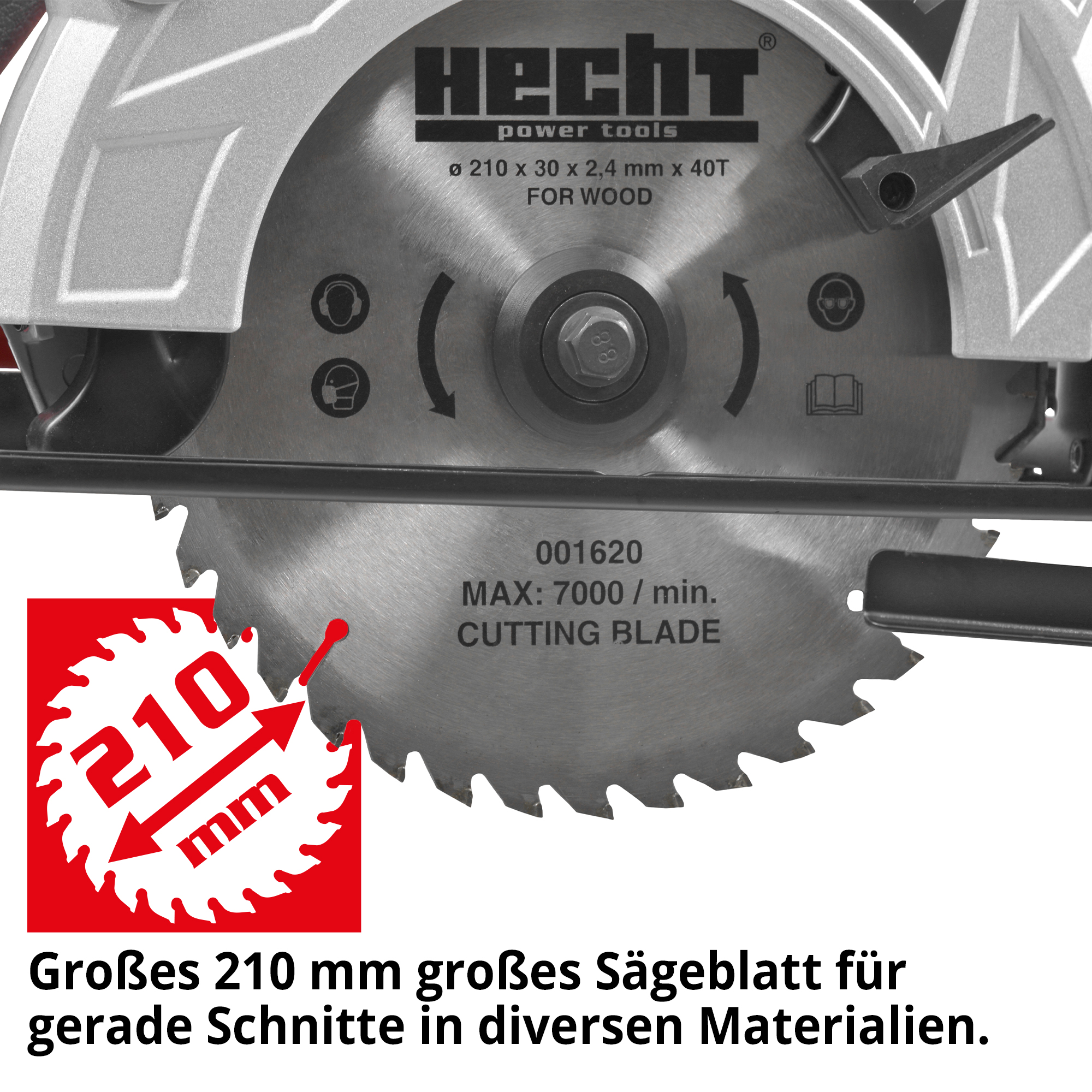 HECHT Handkreissäge 1620; großes 210 mm großes Sägeblatt für gerade Schnitte in diversen Materialien