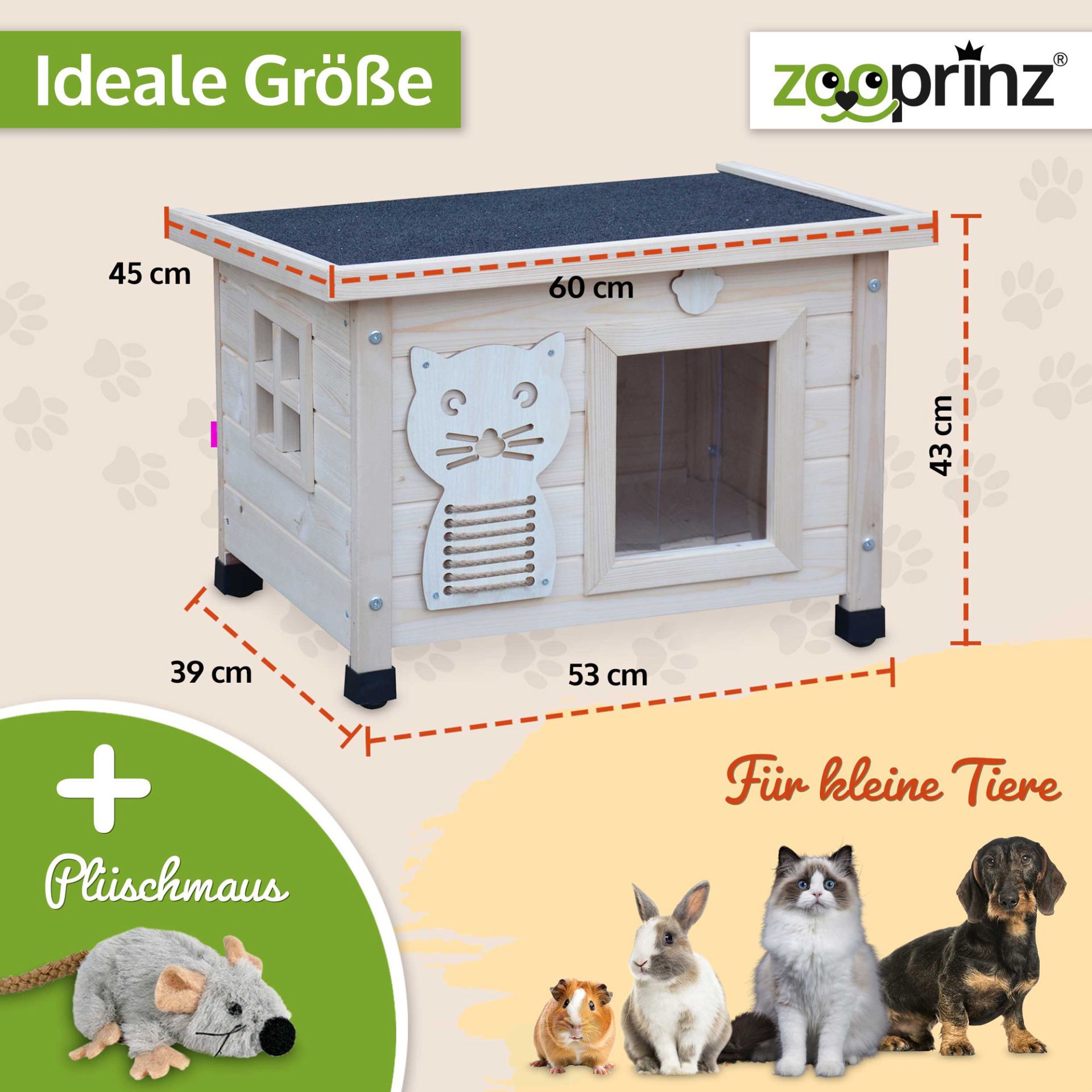 Katzen Villa Felix; 53 x 39 x 43 Zentimeter