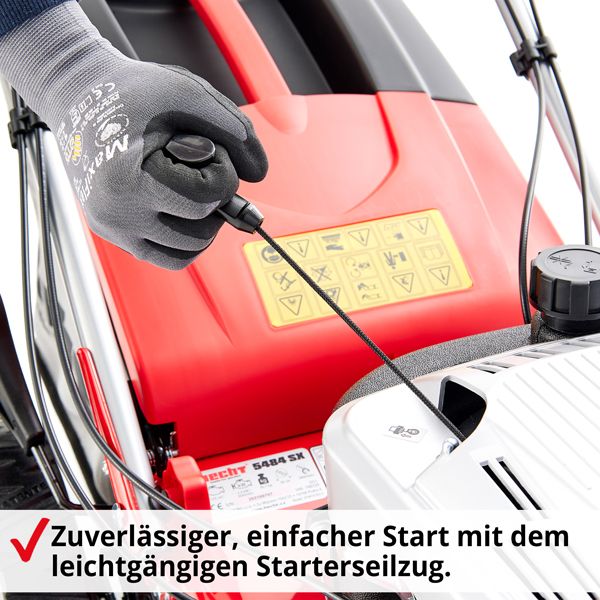 HECHT Benzin Rasenmäher 5484 SX Benzin Rasenmäher mit leichtem Startseilzug