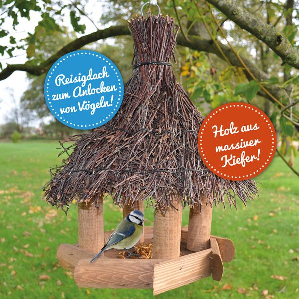 zooprinz Vogelhaus »Sweet Home« Reisigdach Massives Kieferholz