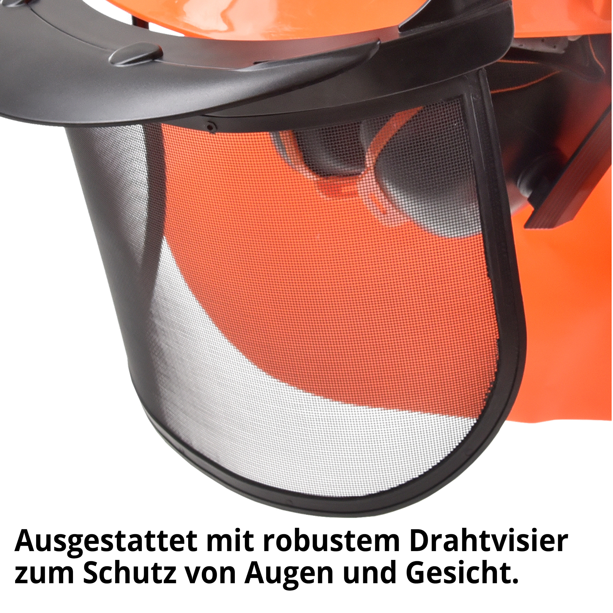 Hecht Forstschutzhelm 900100 mit robustem Drahtvesier zum Schutz von Augen und Gesicht