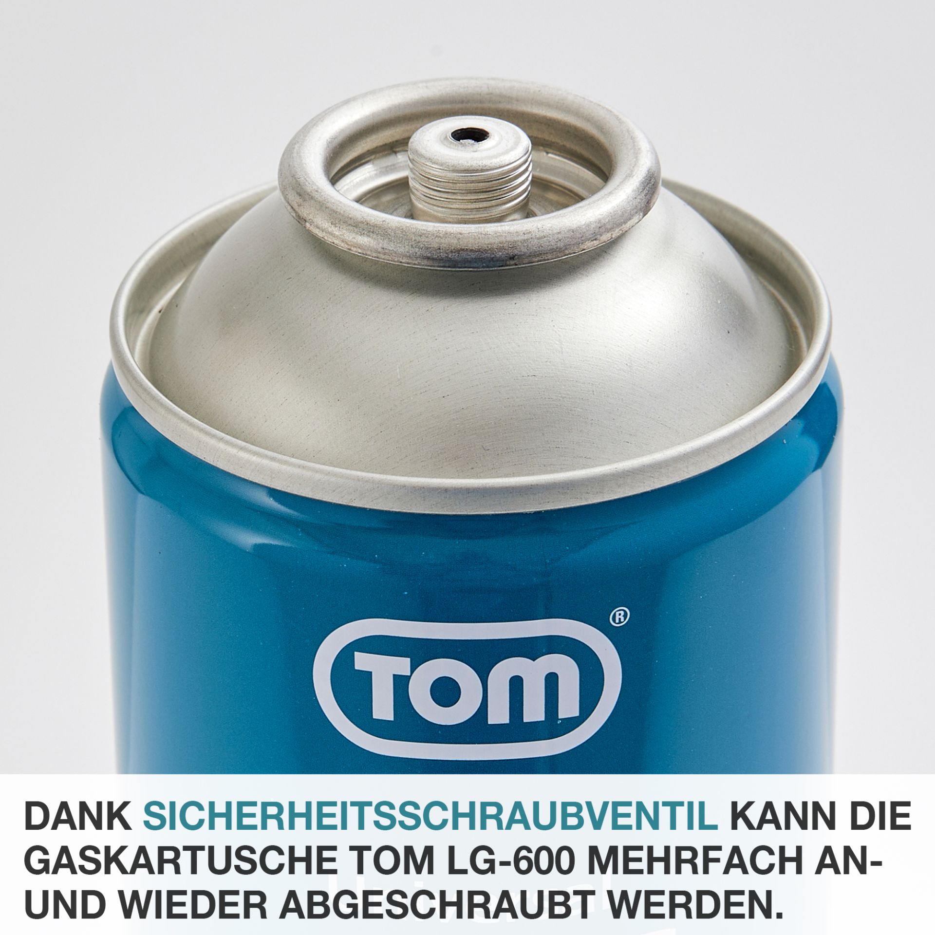 TOM UB-200 Unkrautbrenner; Gas-Kartusche kann mehrfach an- und abgeschraubt werden