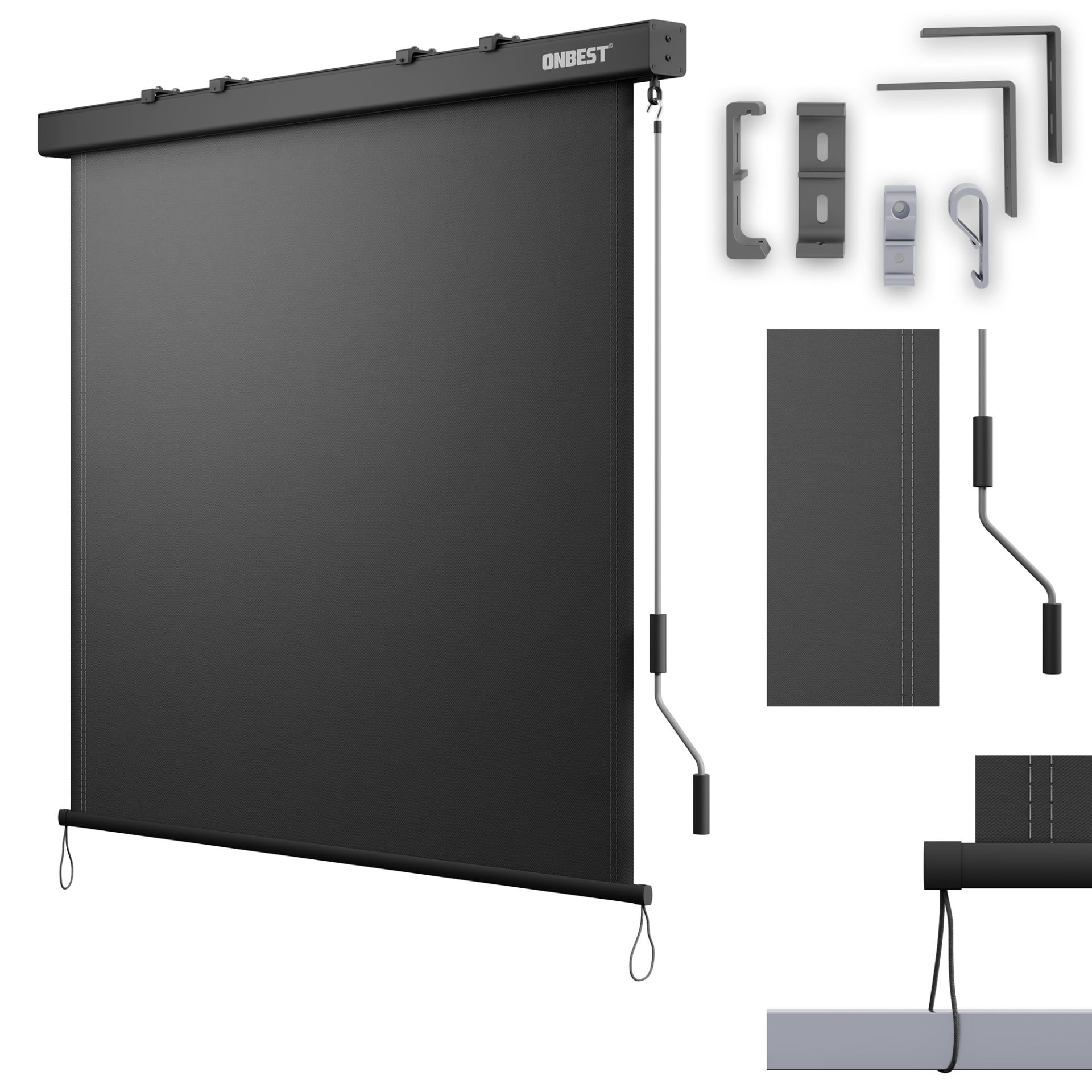 Vertikalmarkise XL - Inklusive Montagematerial für schnelle Installation