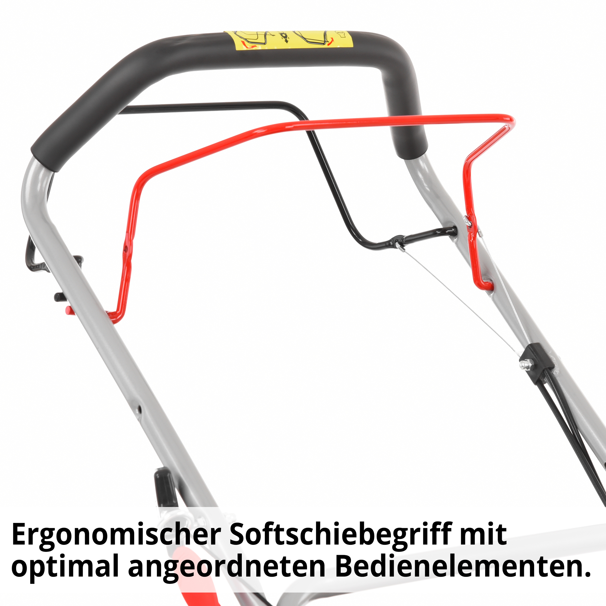 Rasenmäher Benzin Führungsholm Softgriff Cockpit ergonomisch Bedienelemente (Dieses Bild wurde mit Hilfe von KI generiert.)