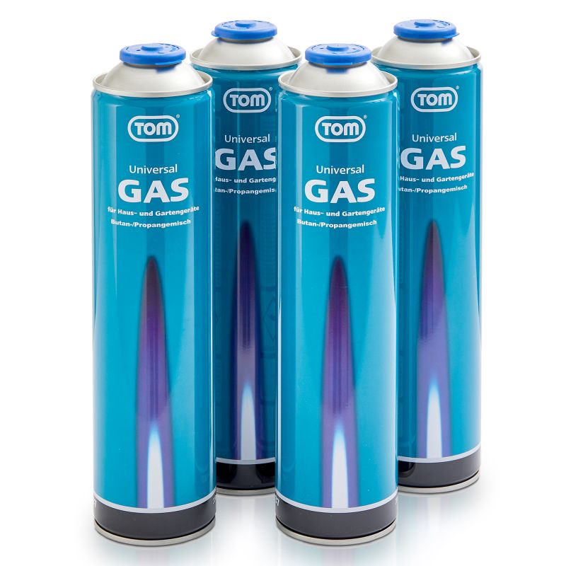 4 mal TOM Universal Gas 600 Milliliter / 336 Gramm Dose LG-600 Schraubkartusche