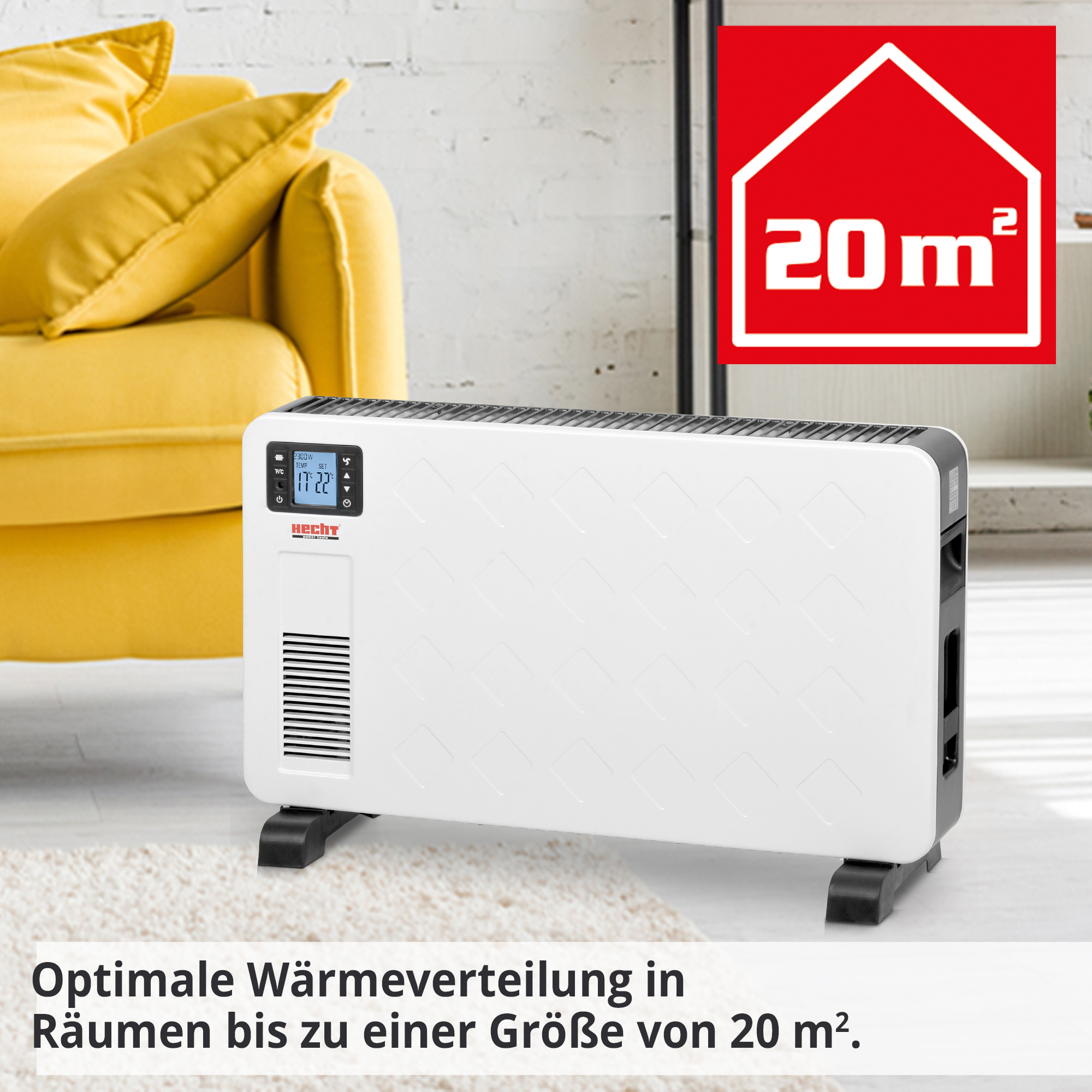 HECHT Elektro Heizung»3623« Elektro Heizung für optimale Wärmeverteilung 