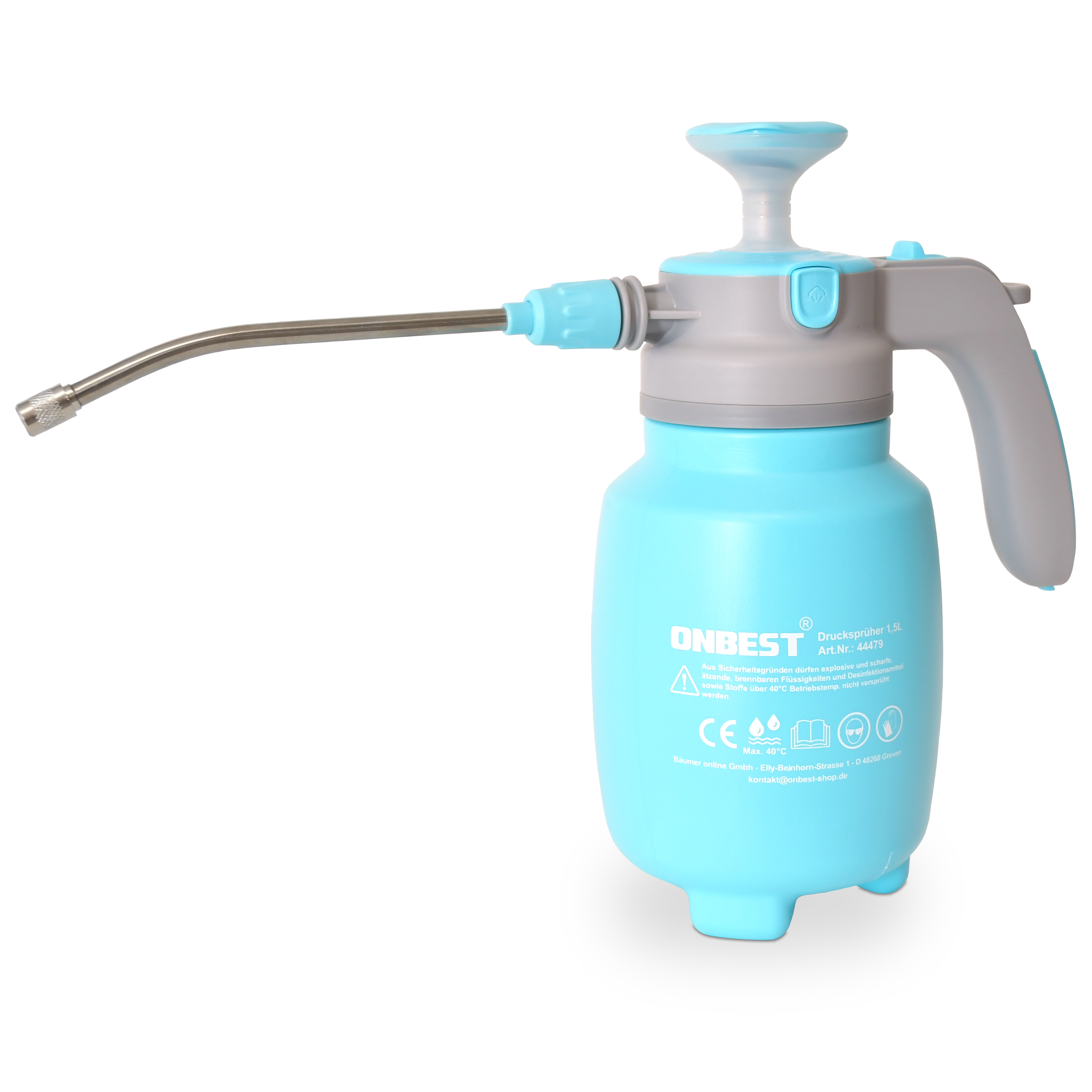 ONBEST Drucksprüher 1,5 L mit Sprühlanze für Garten, Balkon und Haushalt