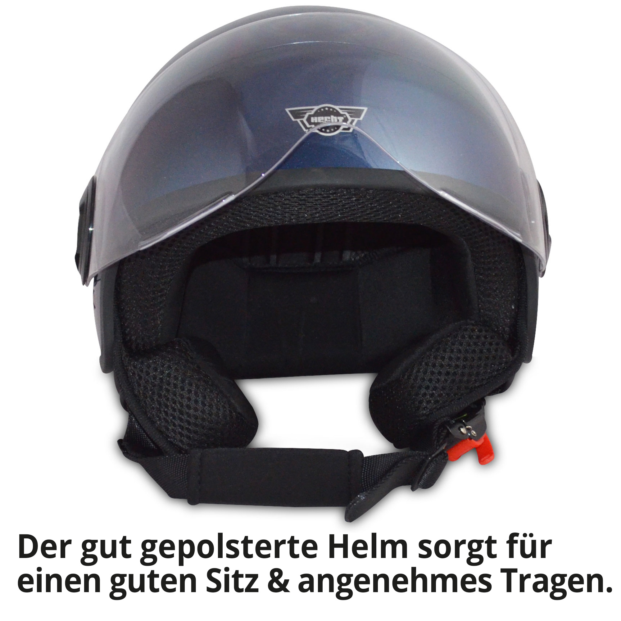 Motorradhelm; Gut gepolsterter Helm für einen guten Sitz und angenehmes Tragen