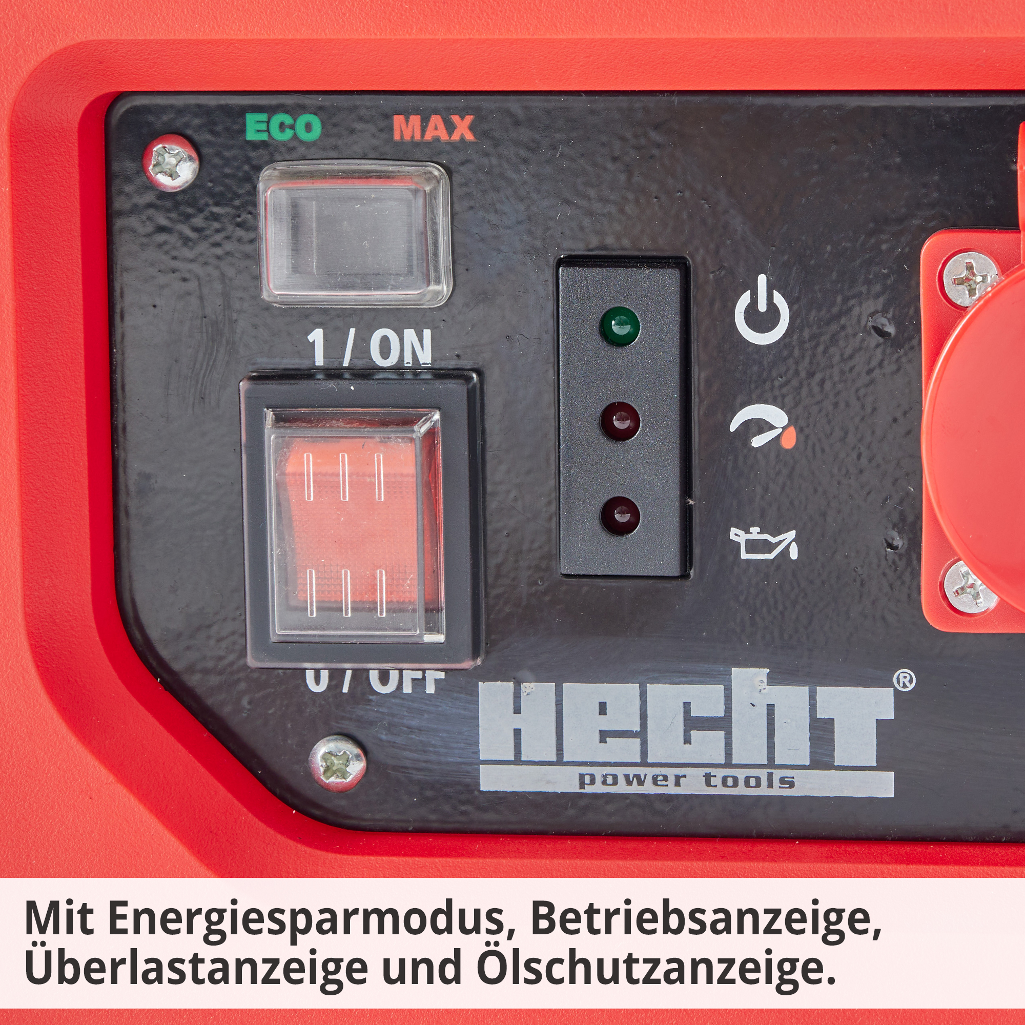 HECHT IG 1100 Inverter; mit Energiesparmodus, Betriebsanzeige, Überlastanzeige und Ölschutzanzeige