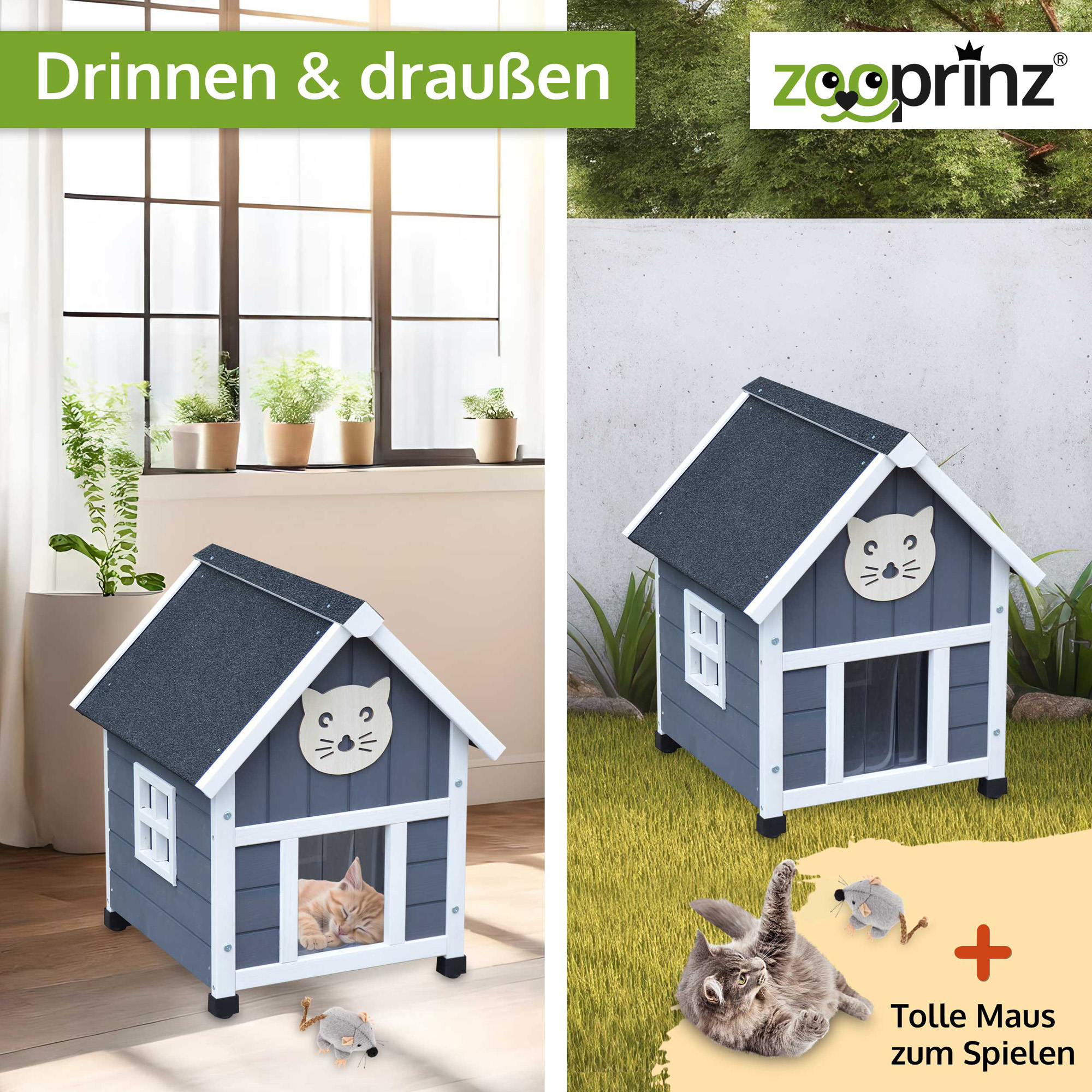 Katzenhaus Tiger; Für Drinnen und Draußen