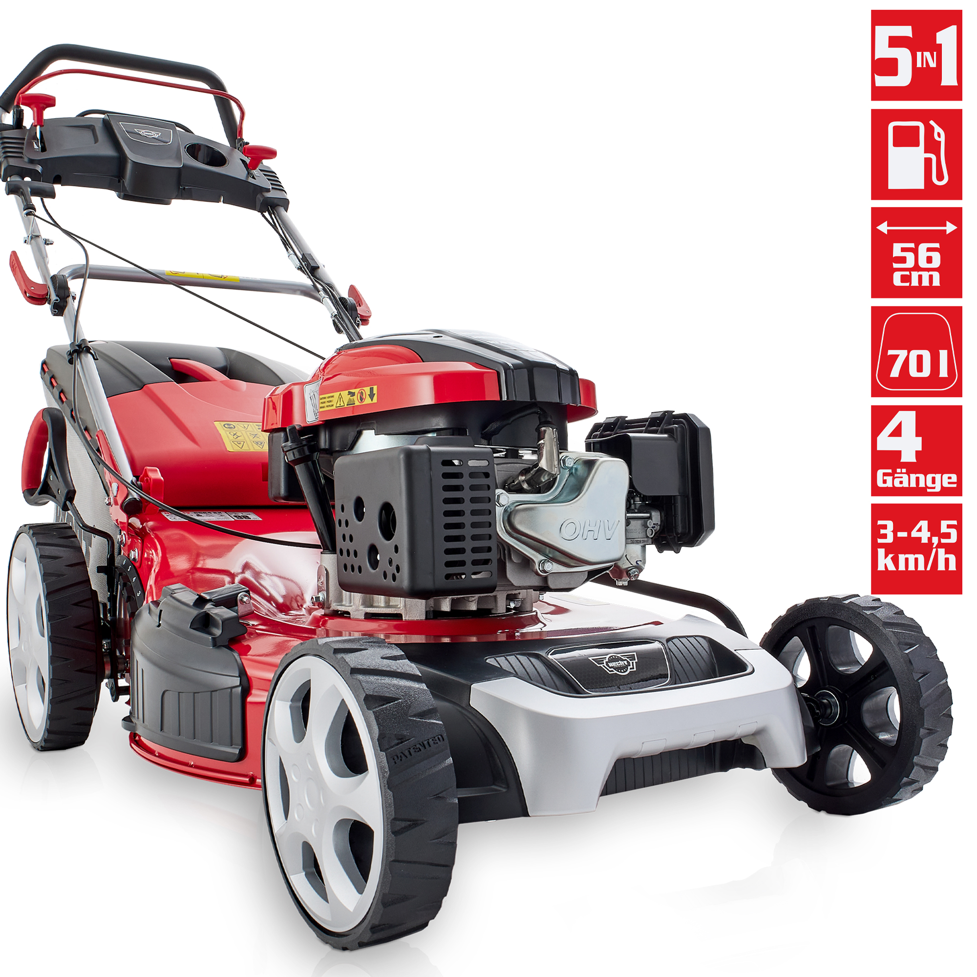 Hecht Benzin-Rasenmäher 5564 SX mit Hinterradantrieb 56cm Schnittbreite und 70 Liter Grasfangkorb 