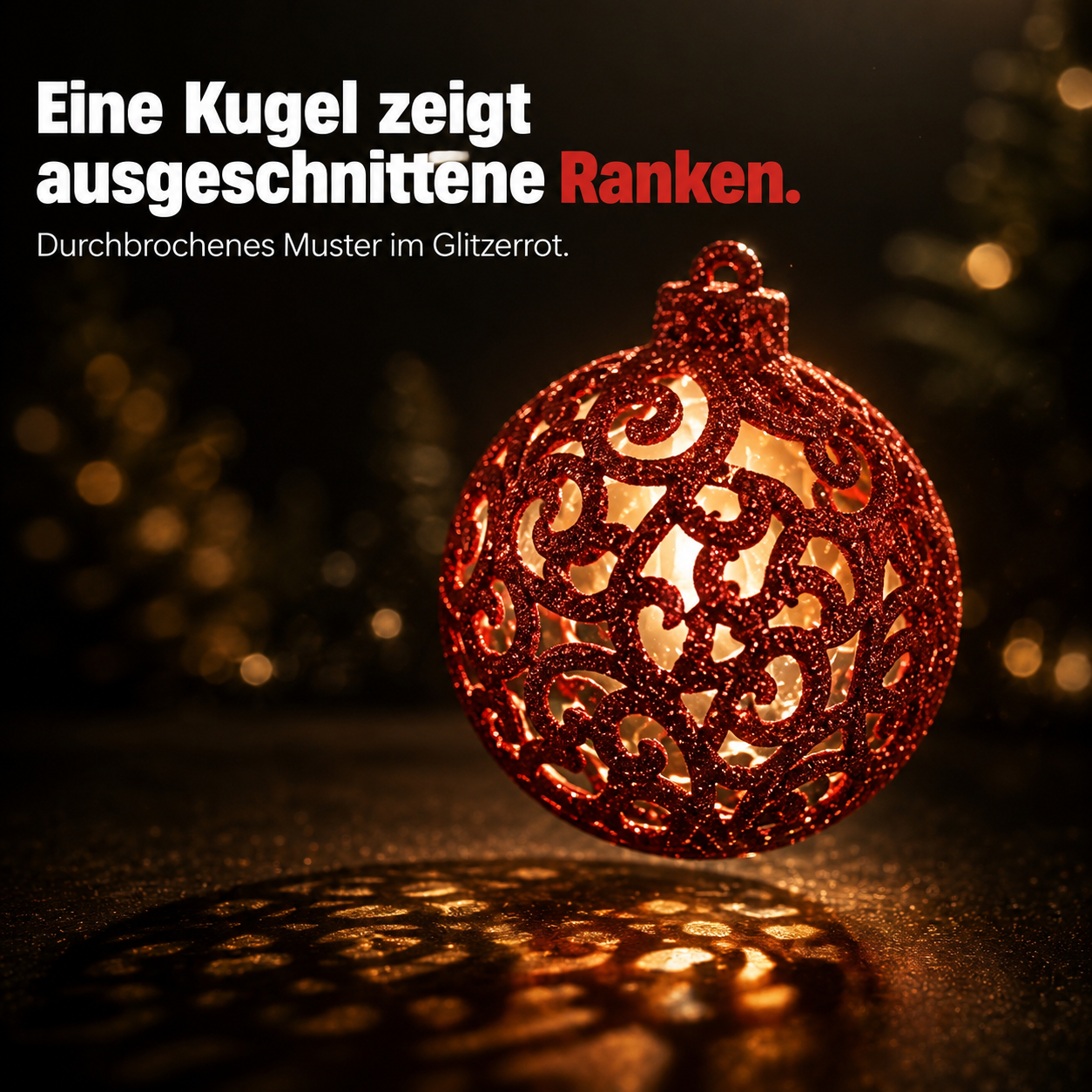 ONBEST Baumschmuck: Edle Weihnachtskugel mit durchbrochenem Muster (Dieses Bild wurde mit Hilfe von KI generiert.)