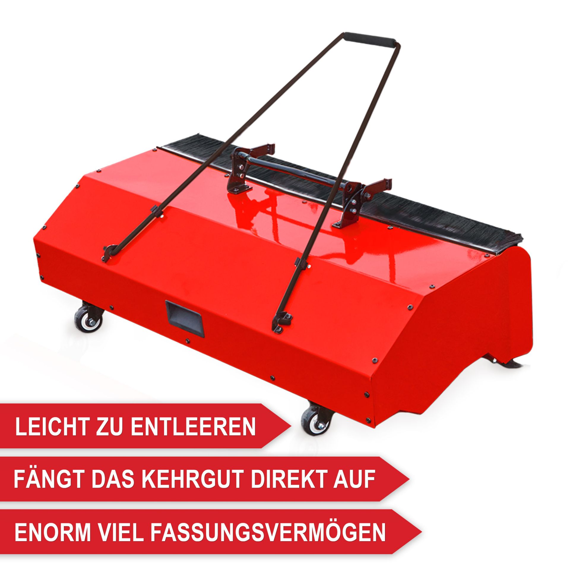 Auffangbox 100 cm - leicht zu entleeren, fängt das Kehrgut direkt auf, enorm viel Fassungsvermögen