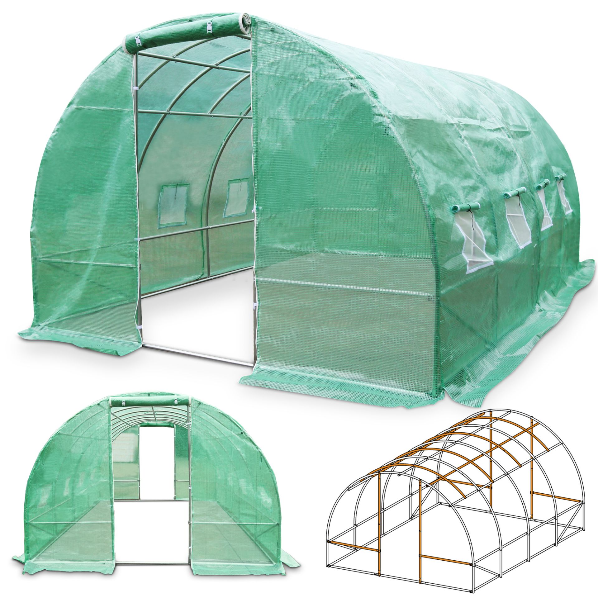 TOM Gewächshaus GH-1200; großes Foliengewächshaus