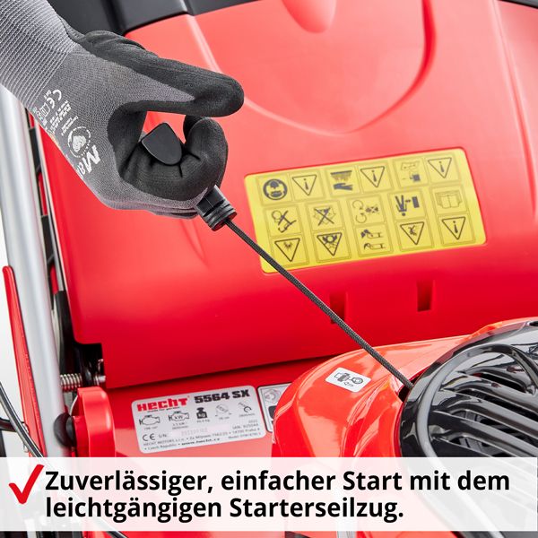 Hecht Benzin-Rasenmäher mit zuverlässigen Seilzugstart 