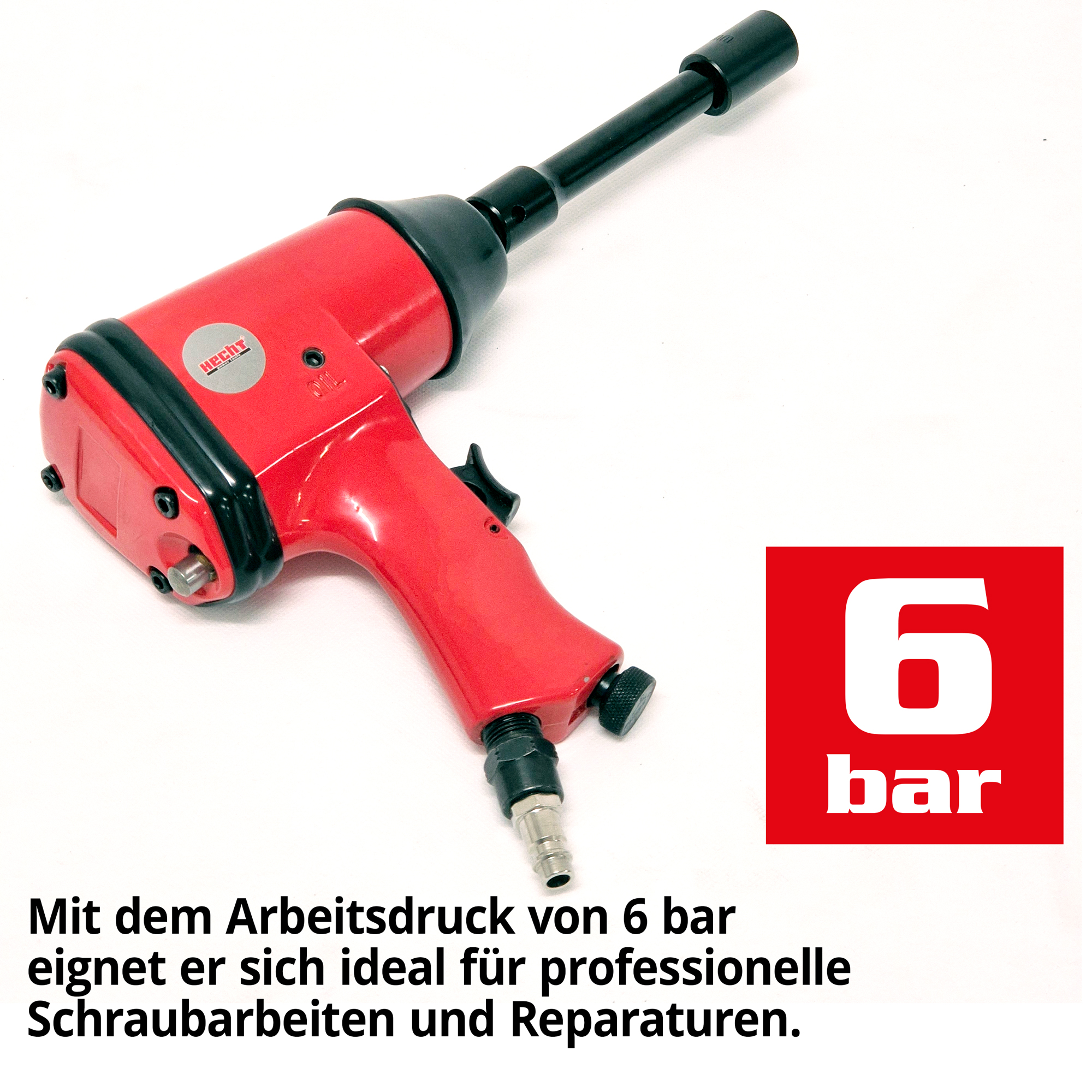 Druckluft Schlagschrauber Set mit dem Arbeitsdruck von 6 bar eignet er sich ideal für professionelle Schraubarbeiten und Reperaturen
