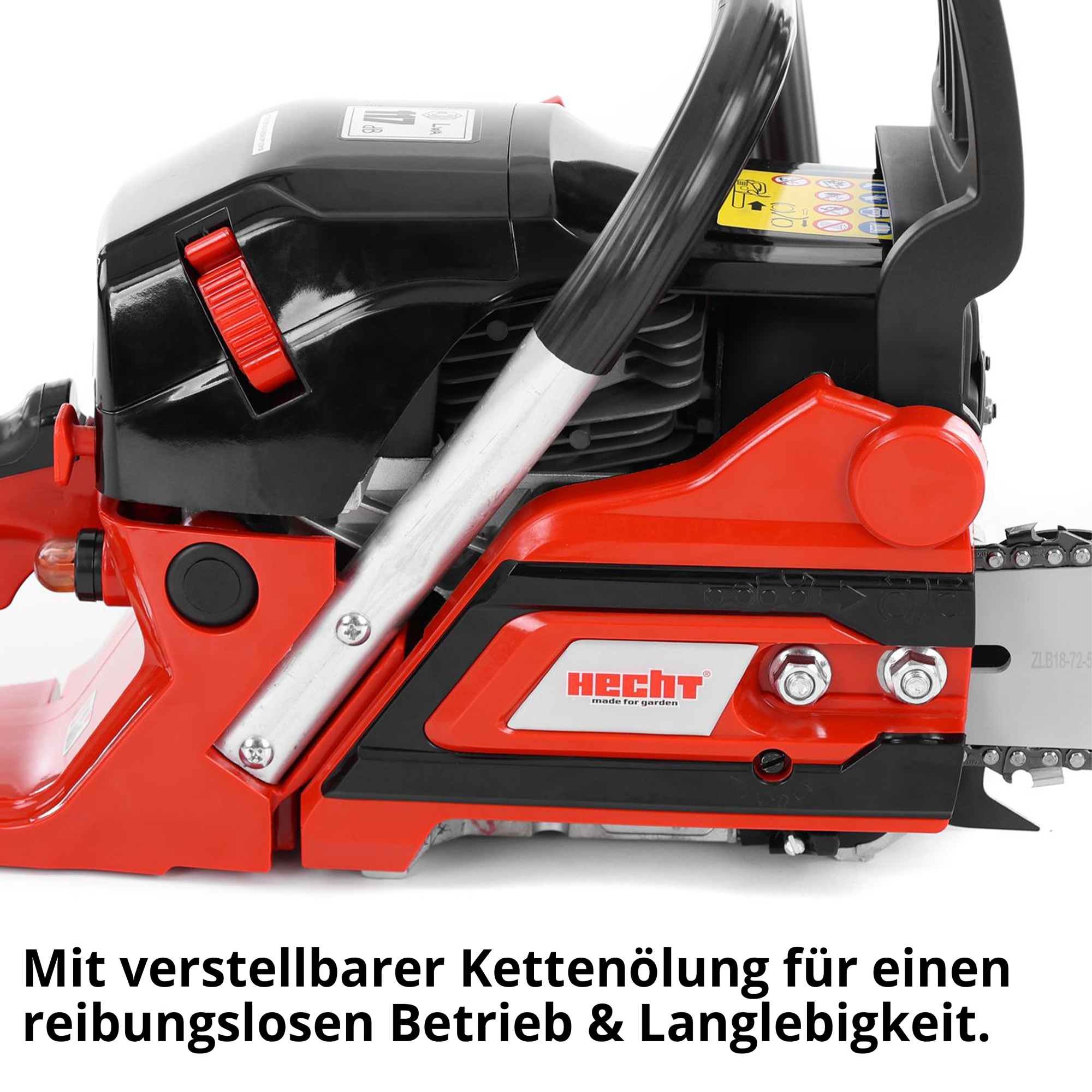 HECHT 62 Motorsäge mit verstellbarer Kettenölung für einen reibungslosen Betrieb und Langlebigkeit