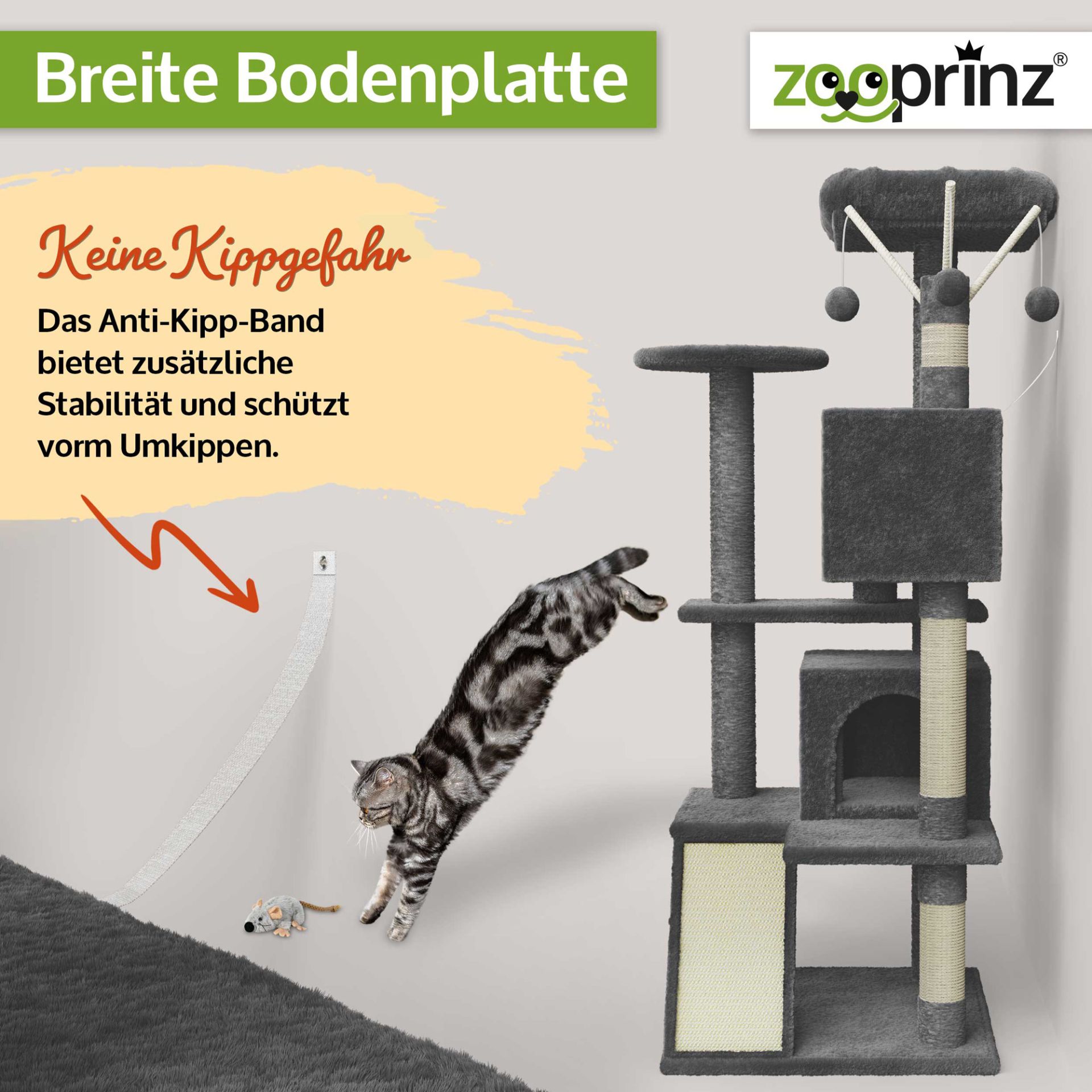 Katzenbaum Kitty; Anti-Kipp-Band