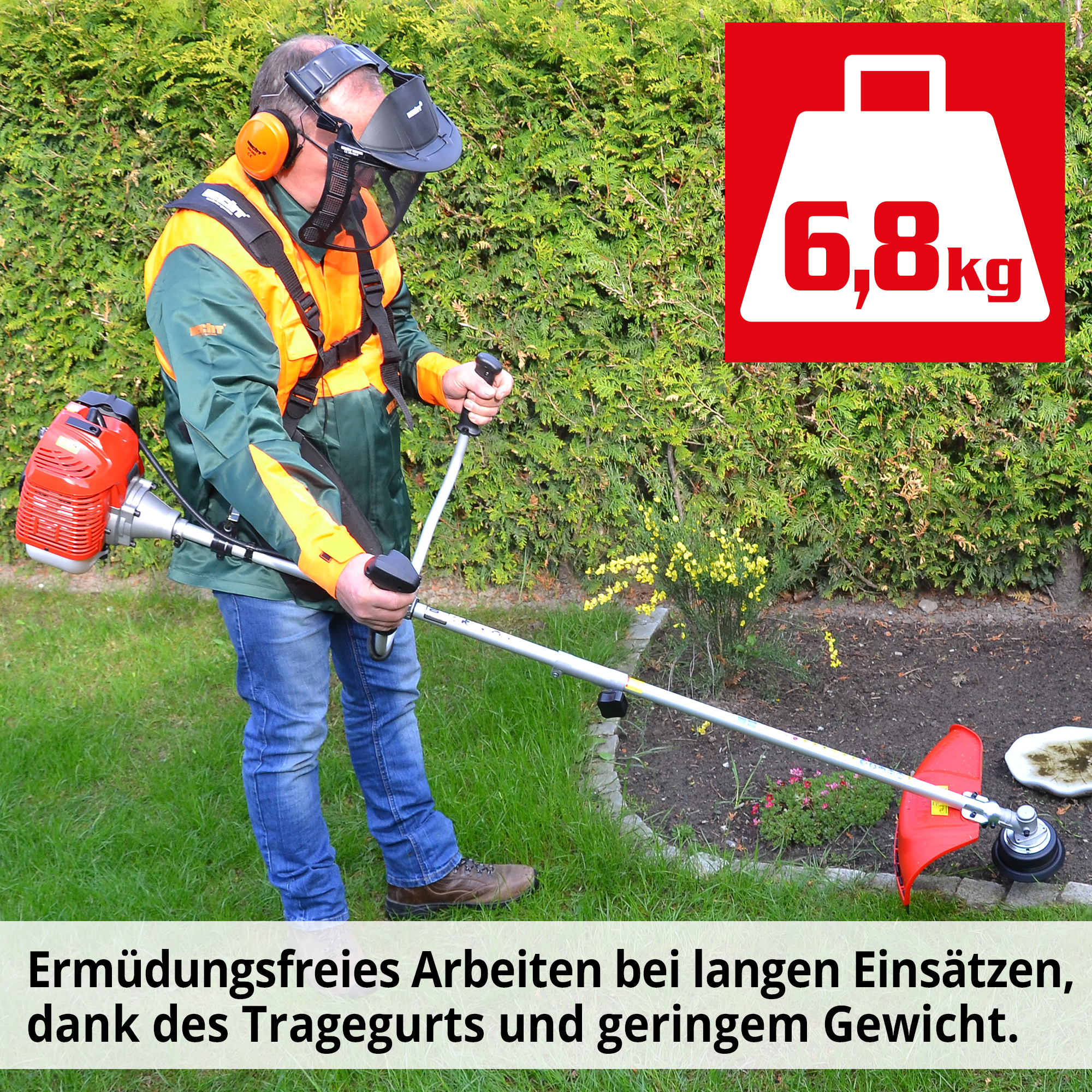 Benzin-Rasentrimmer mit geringem Gewicht für langes und bequemes arbeiten 
