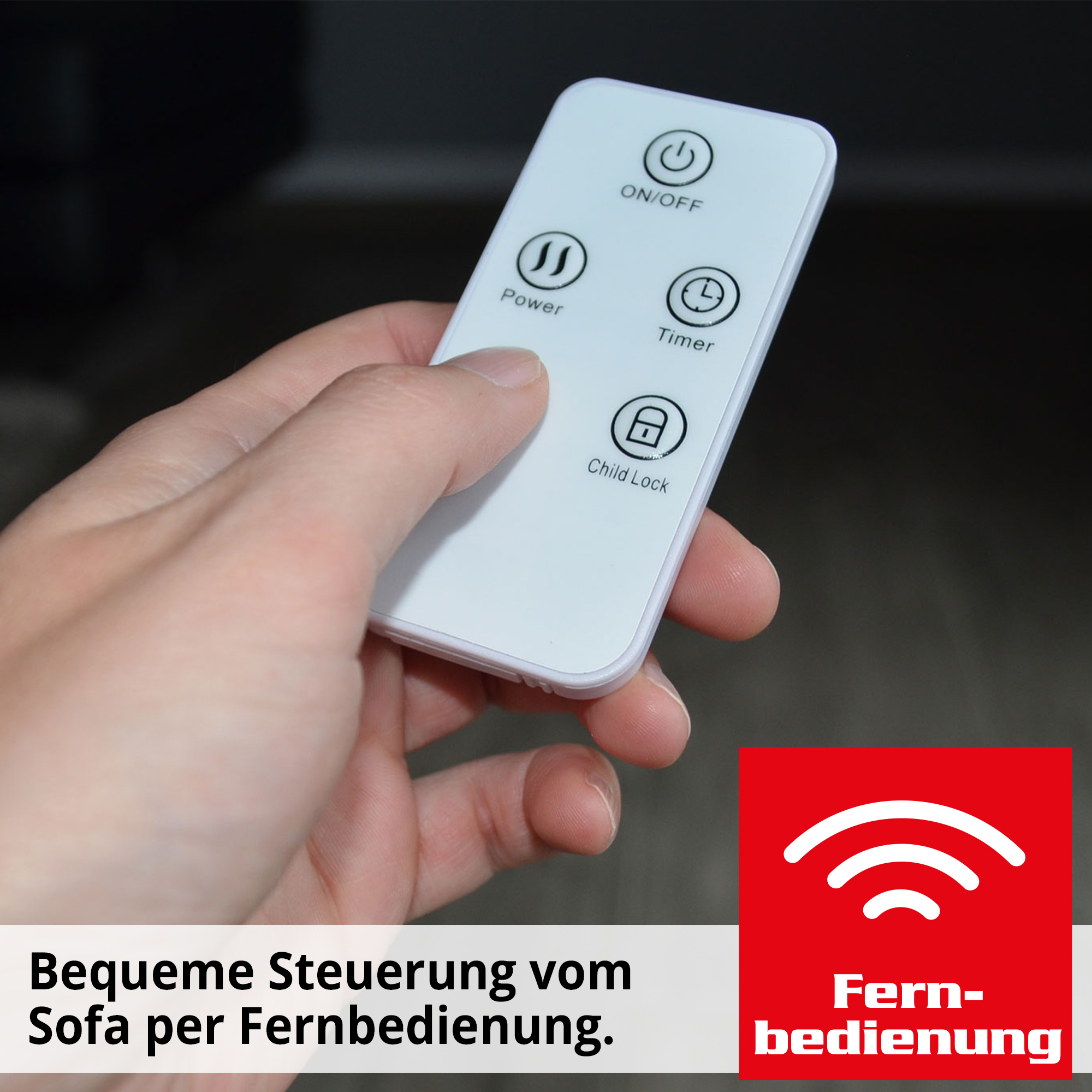 Heizpaneel; bequeme Steuerung per Fernbedienung