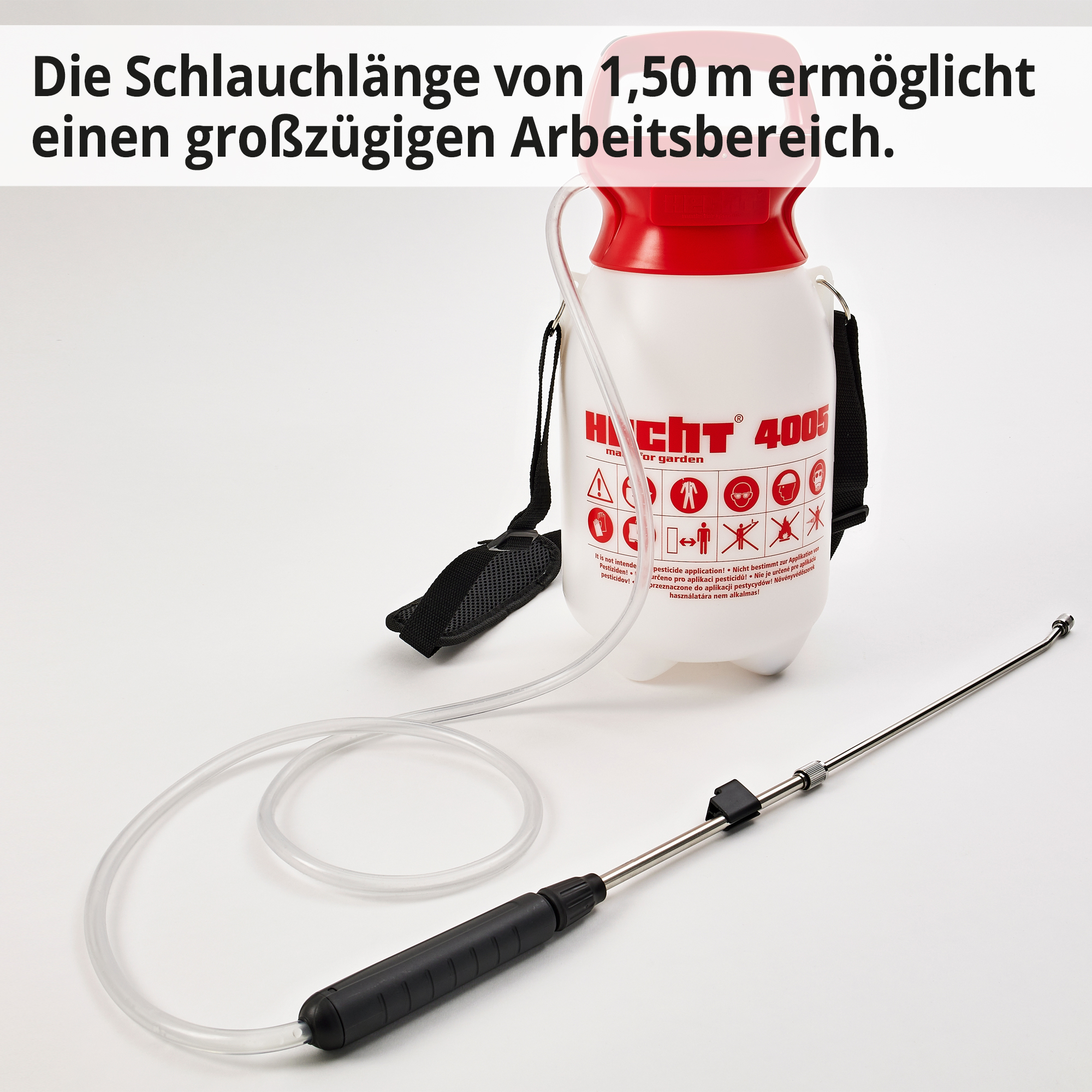 HECHT Akku Gartenspritze 4005 Akku Gartenspritze mit langer Schlauchlänge