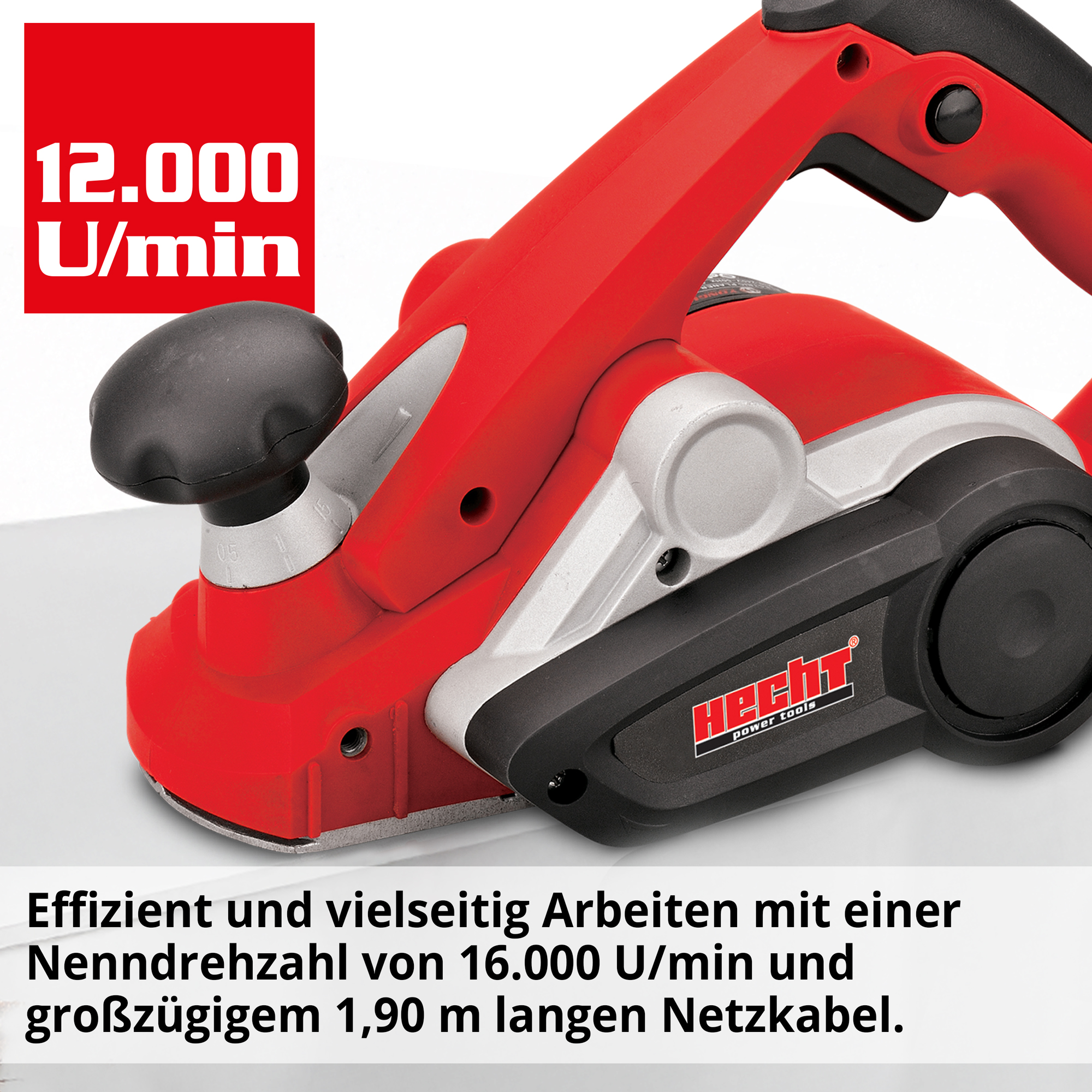 Mit dem HECHT Elektrohobel arbeiten sie effizient mit 16000 U/min